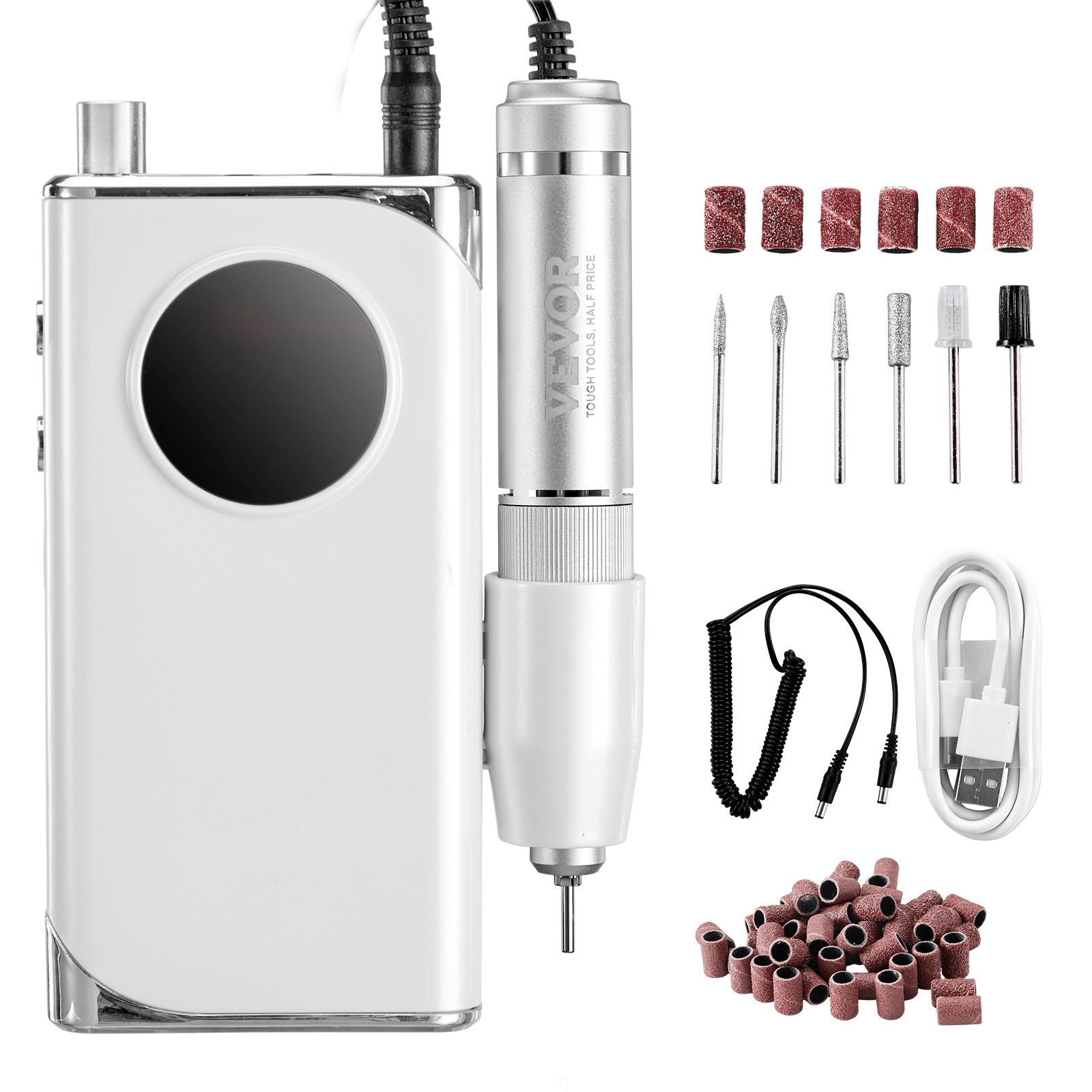 Portable Nail Drill 40000RPM | Cordless Rechargeable with LCD Display & 6 Bits - GNS Beauty & Personal Care