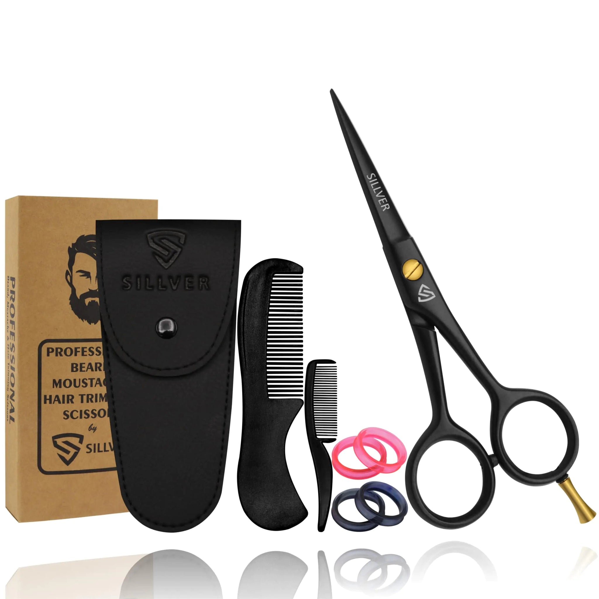 Premium Beard & Mustache Trimming Kit with Scissors and Comb - GNS Beauty & Personal Care