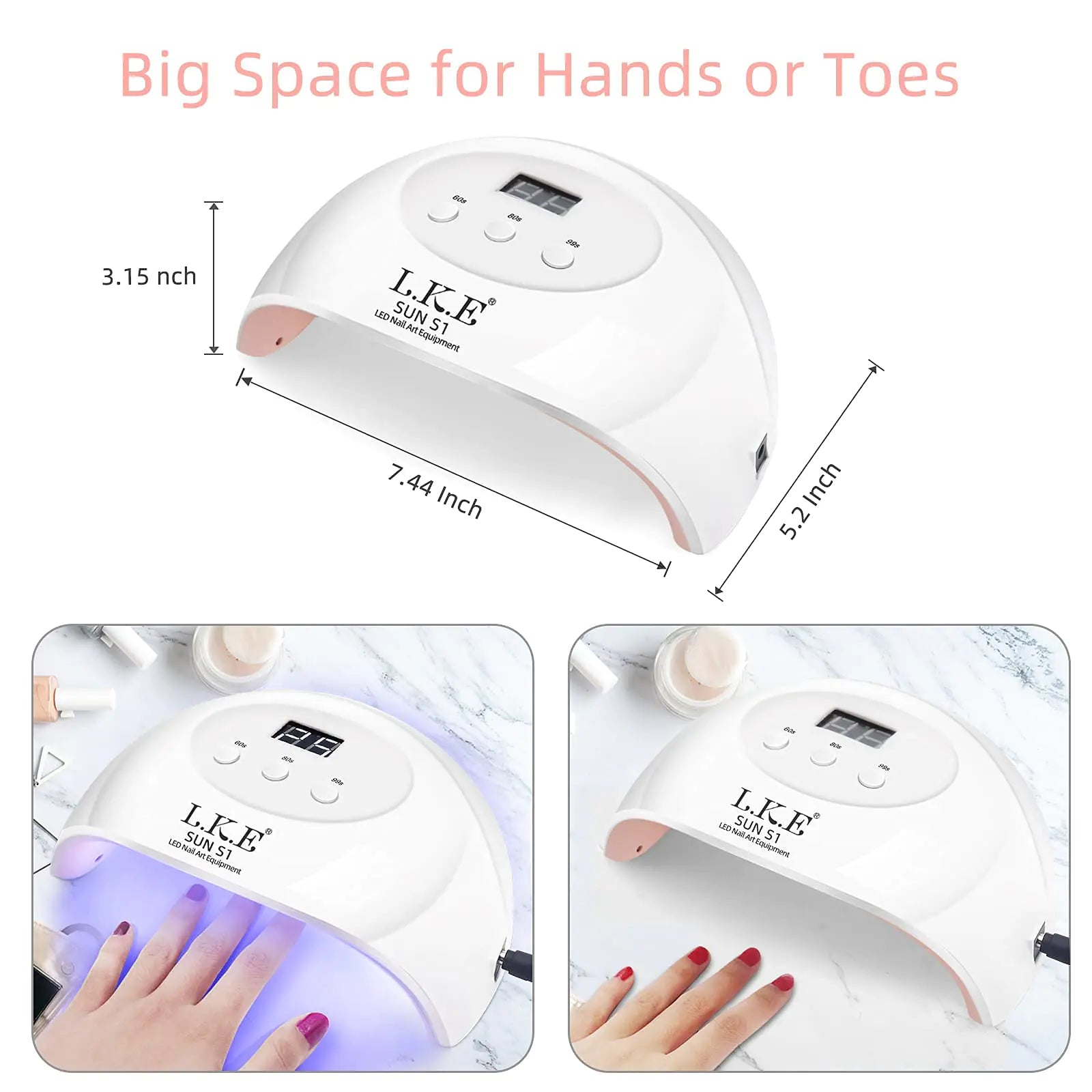Professional Nail Art Dryer - LKE 72W Gel UV LED Lamp - GNS Beauty & Personal Care