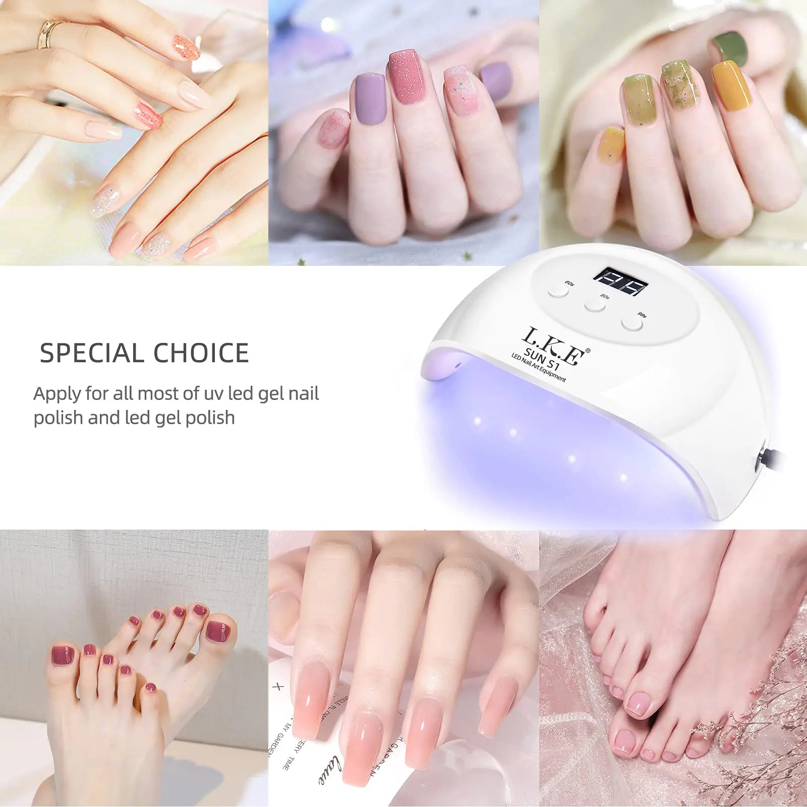 Professional Nail Art Dryer - LKE 72W Gel UV LED Lamp - GNS Beauty & Personal Care