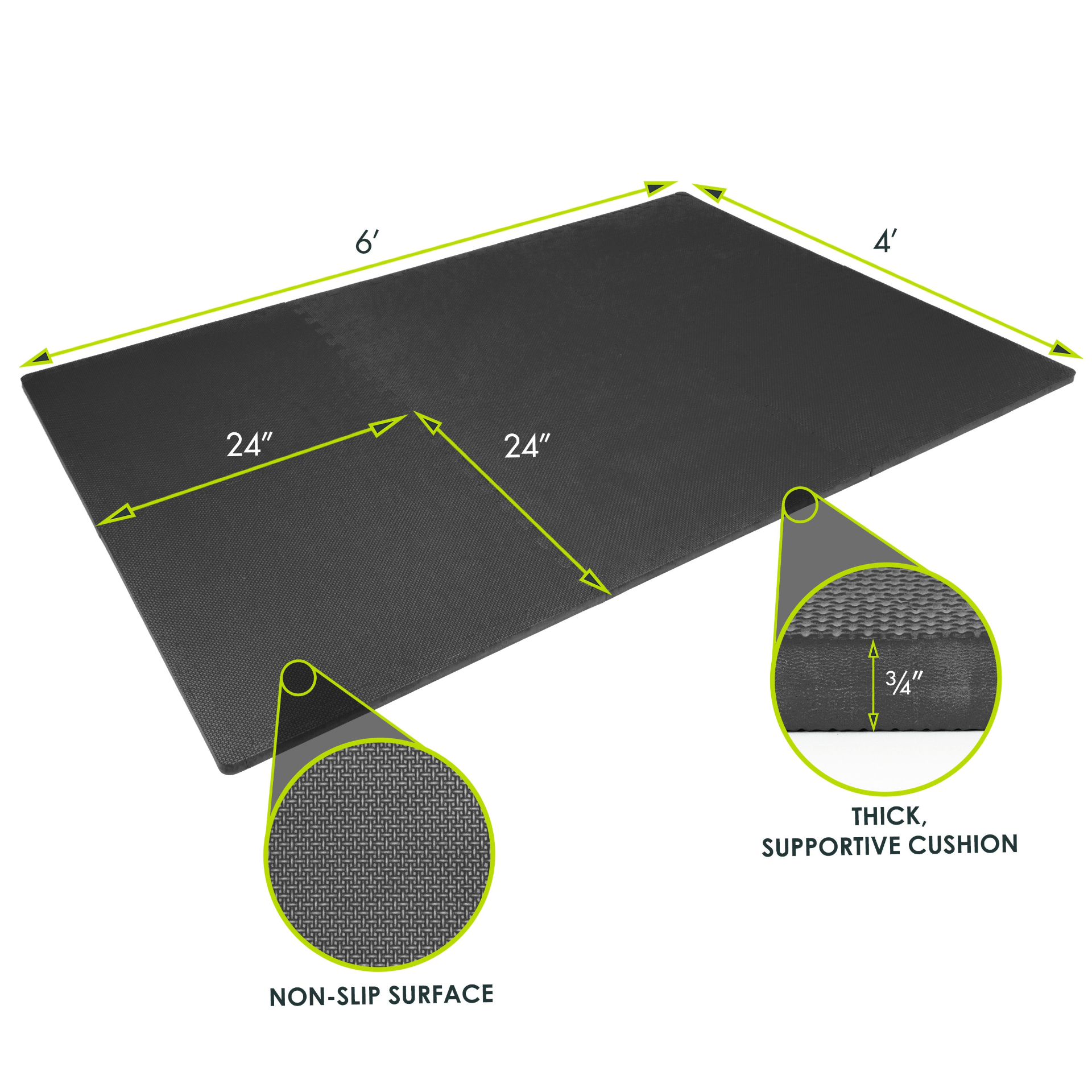 ProsourceFit Exercise Puzzle Mat 0.75" – Protective, Cushioned Flooring for Home & Gym Workouts - GNS Beauty & Personal Care