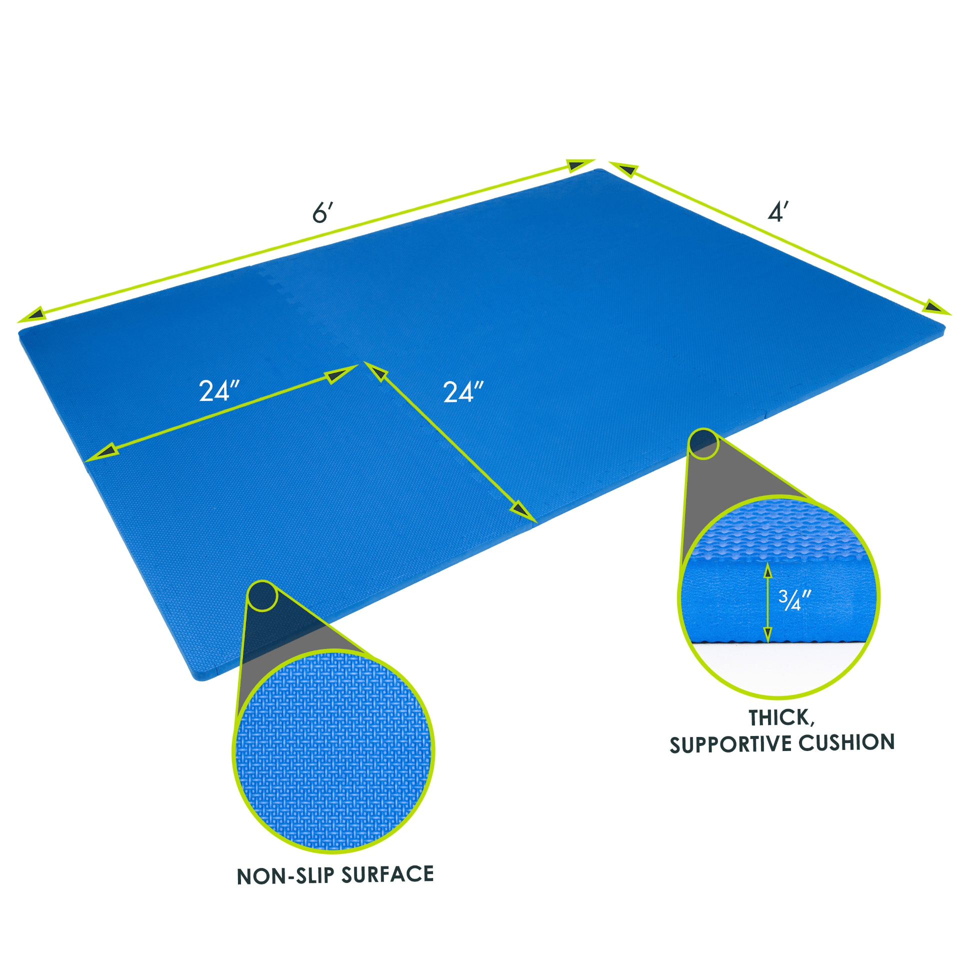 ProsourceFit Exercise Puzzle Mat 0.75" – Protective, Cushioned Flooring for Home & Gym Workouts - GNS Beauty & Personal Care