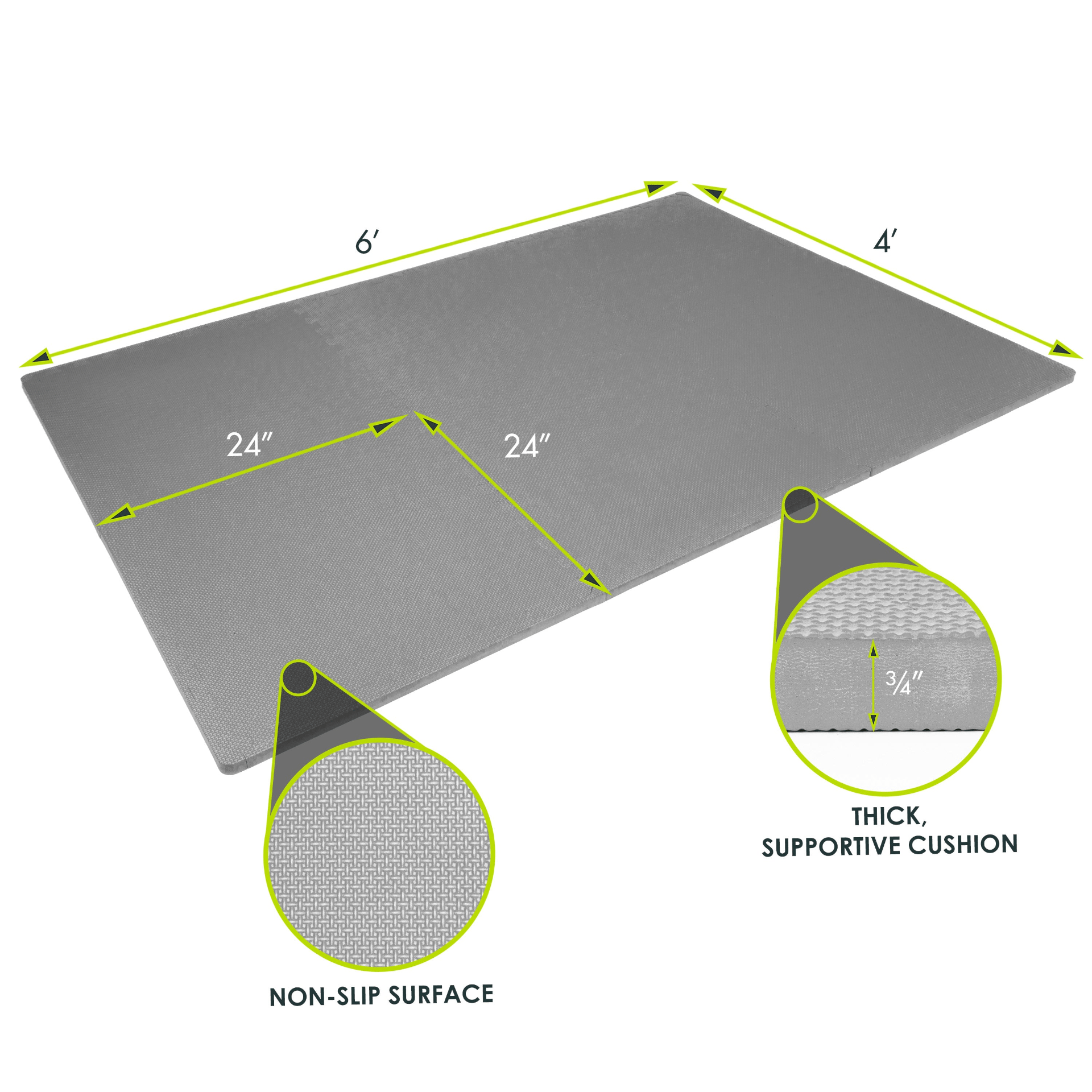 ProsourceFit Exercise Puzzle Mat 0.75" – Protective, Cushioned Flooring for Home & Gym Workouts - GNS Beauty & Personal Care