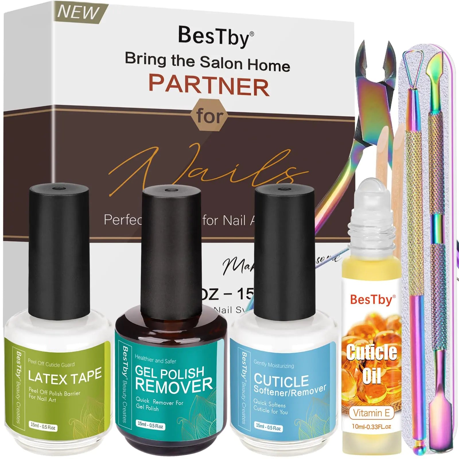 Quick Nail Polish Removal Kit with Cuticle Oil & Essential Tools - GNS Beauty & Personal Care