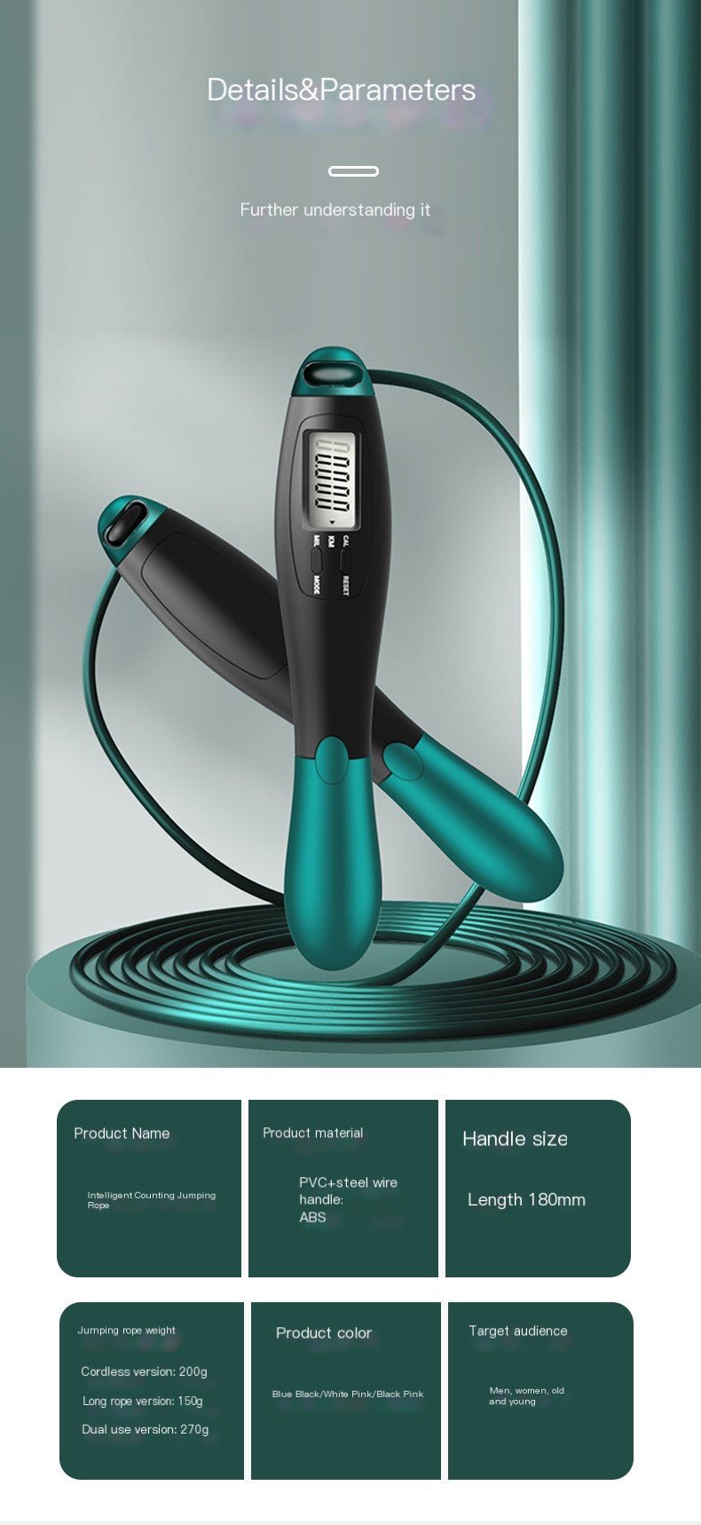 Smart Wireless Jump Rope with Weighted Ball & Counter - Electronic Fitness Rope - GNS Beauty & Personal Care