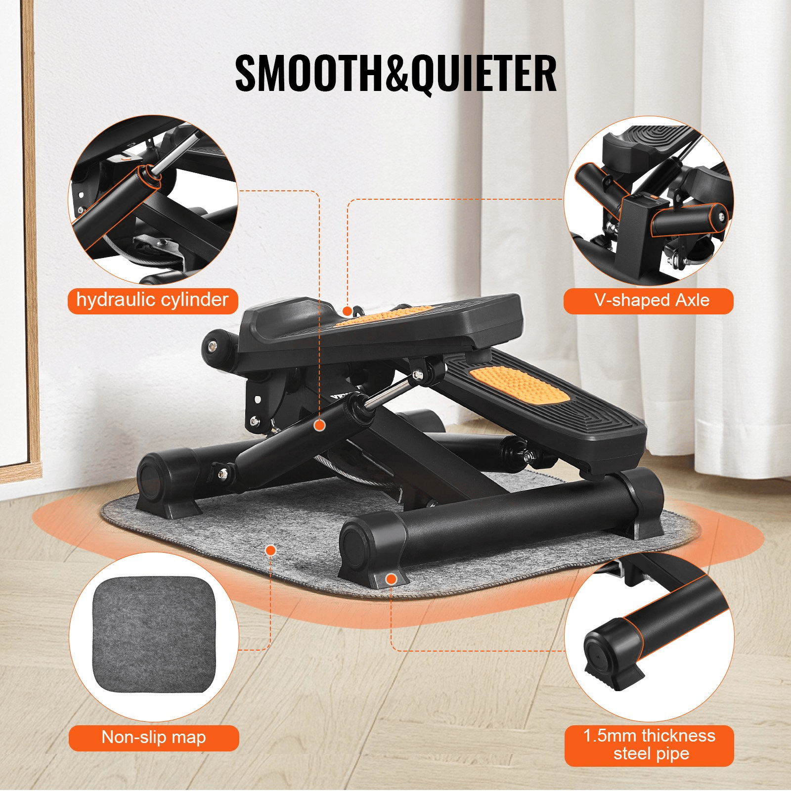 Stair Stepper for Exercise at Home Mini Twist Stepper with Resistance Band - GNS Beauty & Personal Care