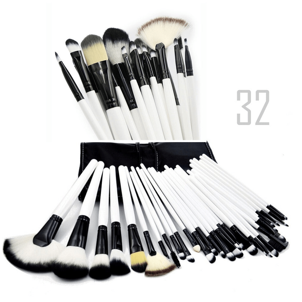 Sustainable 32 - Piece Makeup Brush Set with Vegan Storage Pouch - GNS Beauty & Personal Care