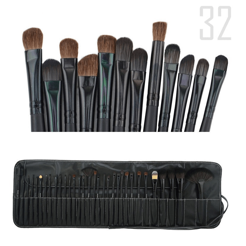 Sustainable 32 - Piece Makeup Brush Set with Vegan Storage Pouch - GNS Beauty & Personal Care