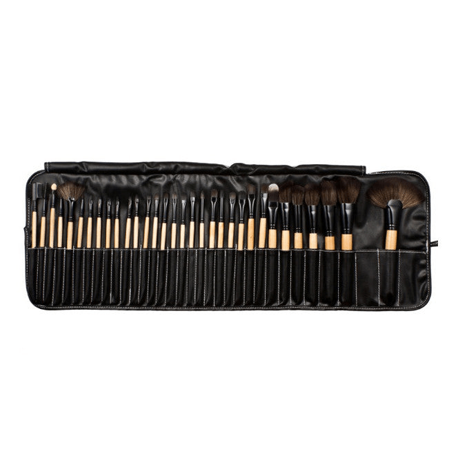 Sustainable 32 - Piece Makeup Brush Set with Vegan Storage Pouch - GNS Beauty & Personal Care