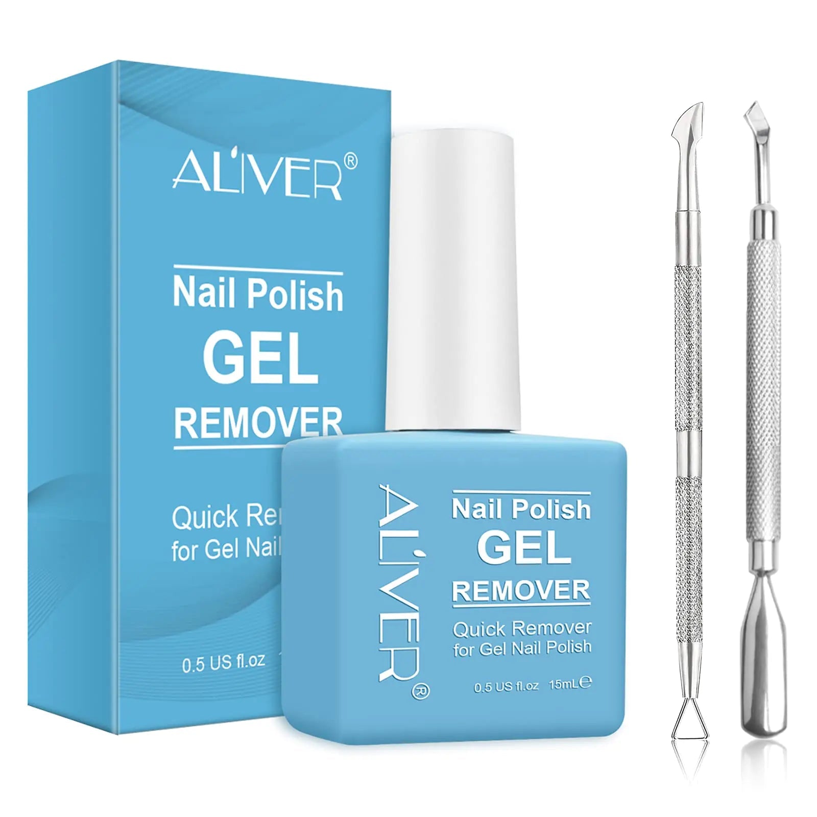 Tudiqe Gel Nail Polish Remover 3 - Pack, Soak - Off Gel Remover - Fast 2 - 5 Minute Formula, Professional Strength, 1.5 Oz (Blue) - GNS Beauty & Personal Care