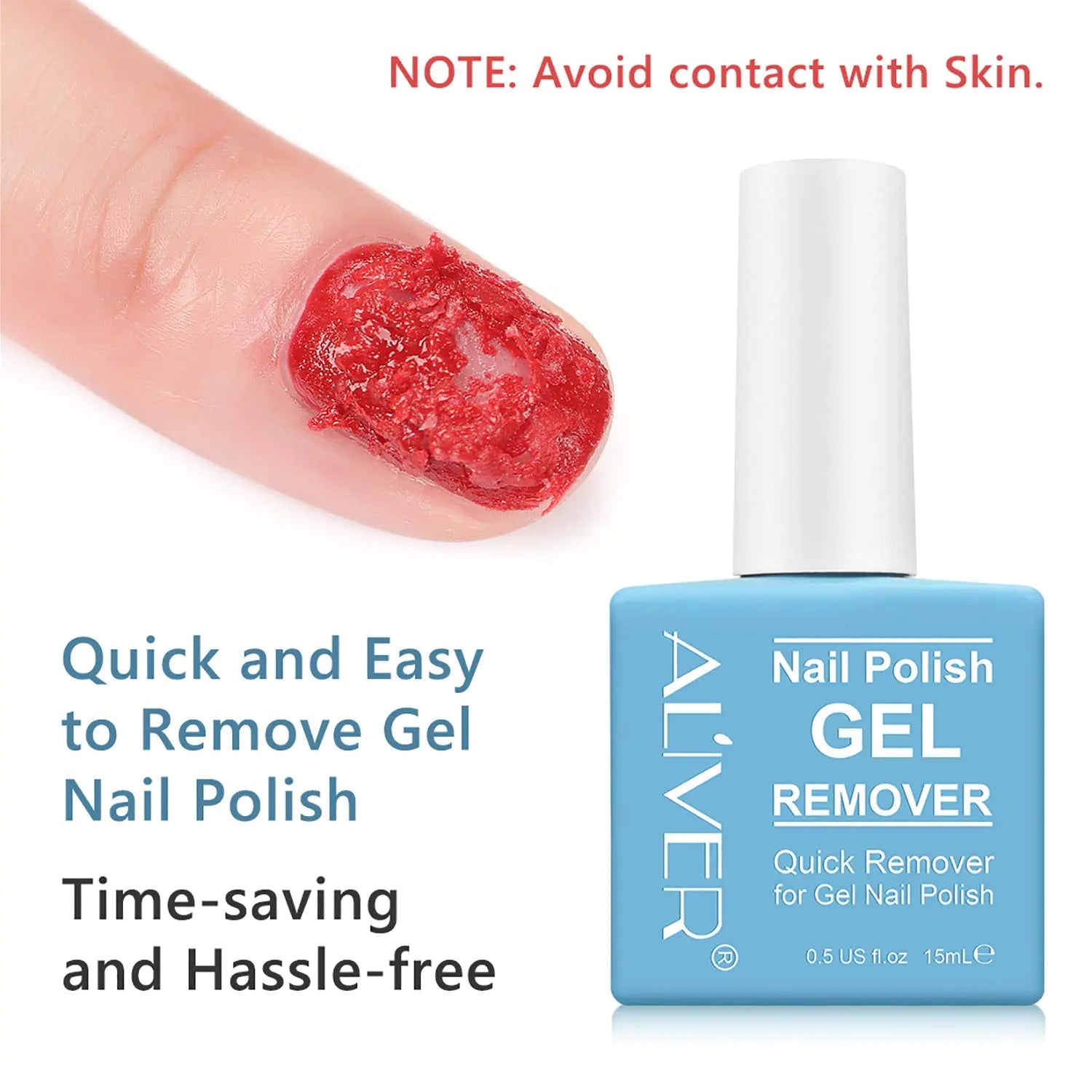 Tudiqe Gel Nail Polish Remover 3 - Pack, Soak - Off Gel Remover - Fast 2 - 5 Minute Formula, Professional Strength, 1.5 Oz (Blue) - GNS Beauty & Personal Care