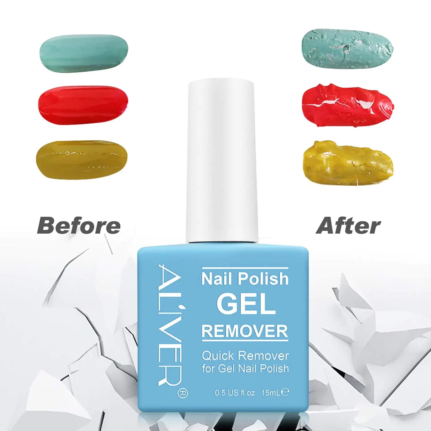 Tudiqe Gel Nail Polish Remover 3 - Pack, Soak - Off Gel Remover - Fast 2 - 5 Minute Formula, Professional Strength, 1.5 Oz (Blue) - GNS Beauty & Personal Care