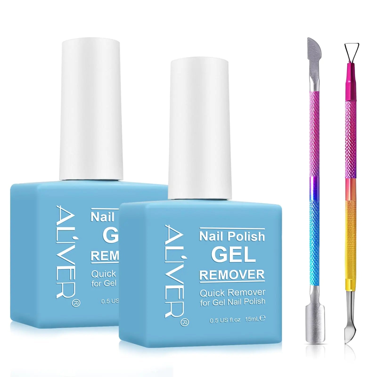 Tudiqe Gel Nail Polish Remover 3 - Pack, Soak - Off Gel Remover - Fast 2 - 5 Minute Formula, Professional Strength, 1.5 Oz (Blue) - GNS Beauty & Personal Care