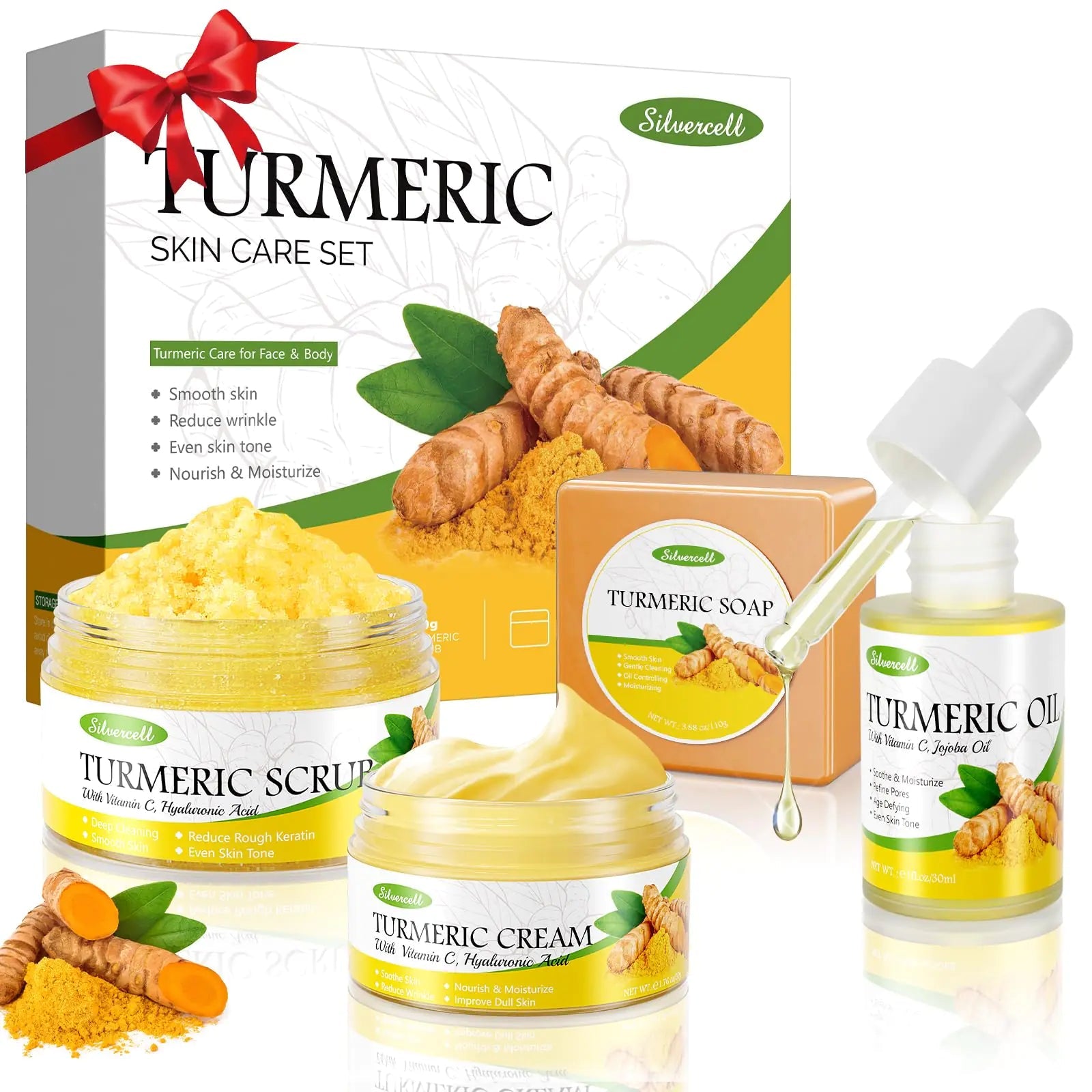 Turmeric Skin Care Set – 4 - in - 1 Glow - Boosting Routine with Vitamin C - GNS Beauty & Personal Care