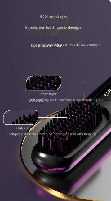USB Charging Ceramic Heated Hair Straightening Comb – Effortless Styling, Anytime, Anywhere - GNS Beauty & Personal Care