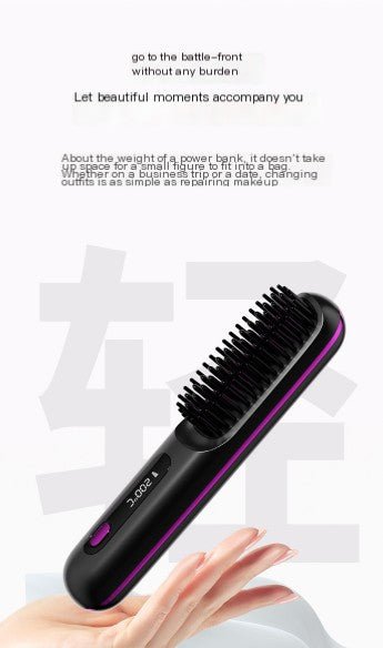 USB Charging Ceramic Heated Hair Straightening Comb – Effortless Styling, Anytime, Anywhere - GNS Beauty & Personal Care