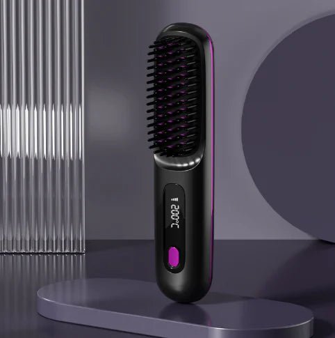 USB Charging Ceramic Heated Hair Straightening Comb – Effortless Styling, Anytime, Anywhere - GNS Beauty & Personal Care