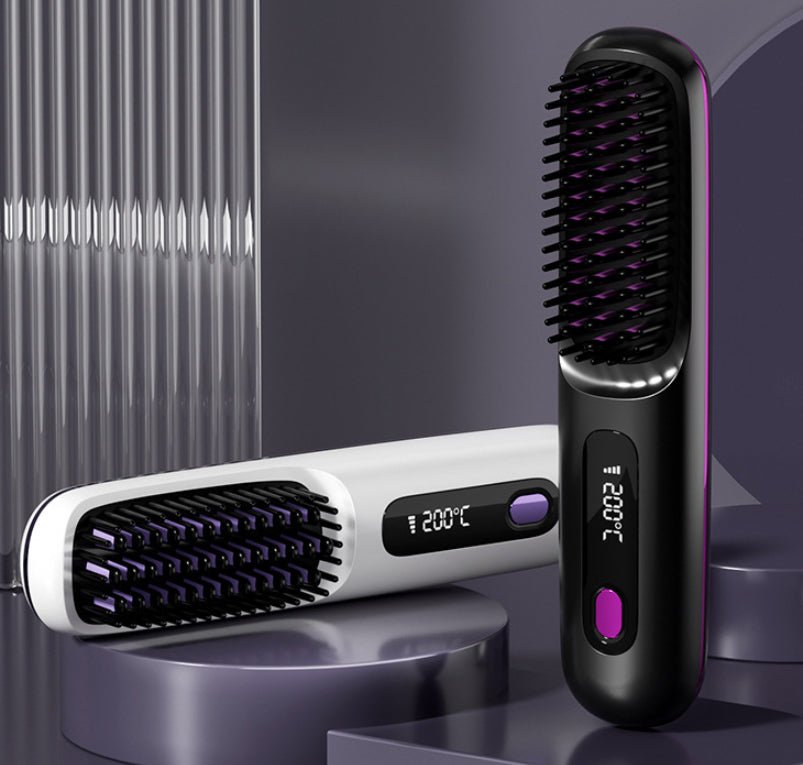 USB Charging Ceramic Heated Hair Straightening Comb – Effortless Styling, Anytime, Anywhere - GNS Beauty & Personal Care