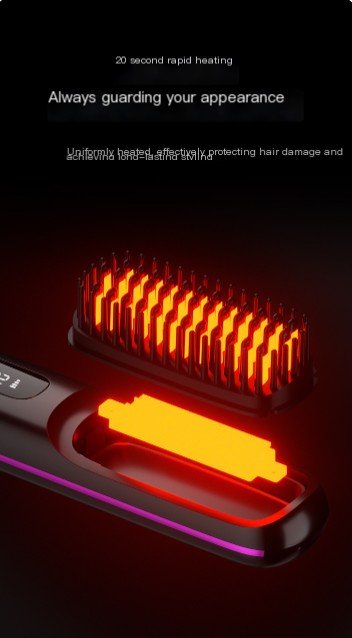 USB Charging Ceramic Heated Hair Straightening Comb – Effortless Styling, Anytime, Anywhere - GNS Beauty & Personal Care