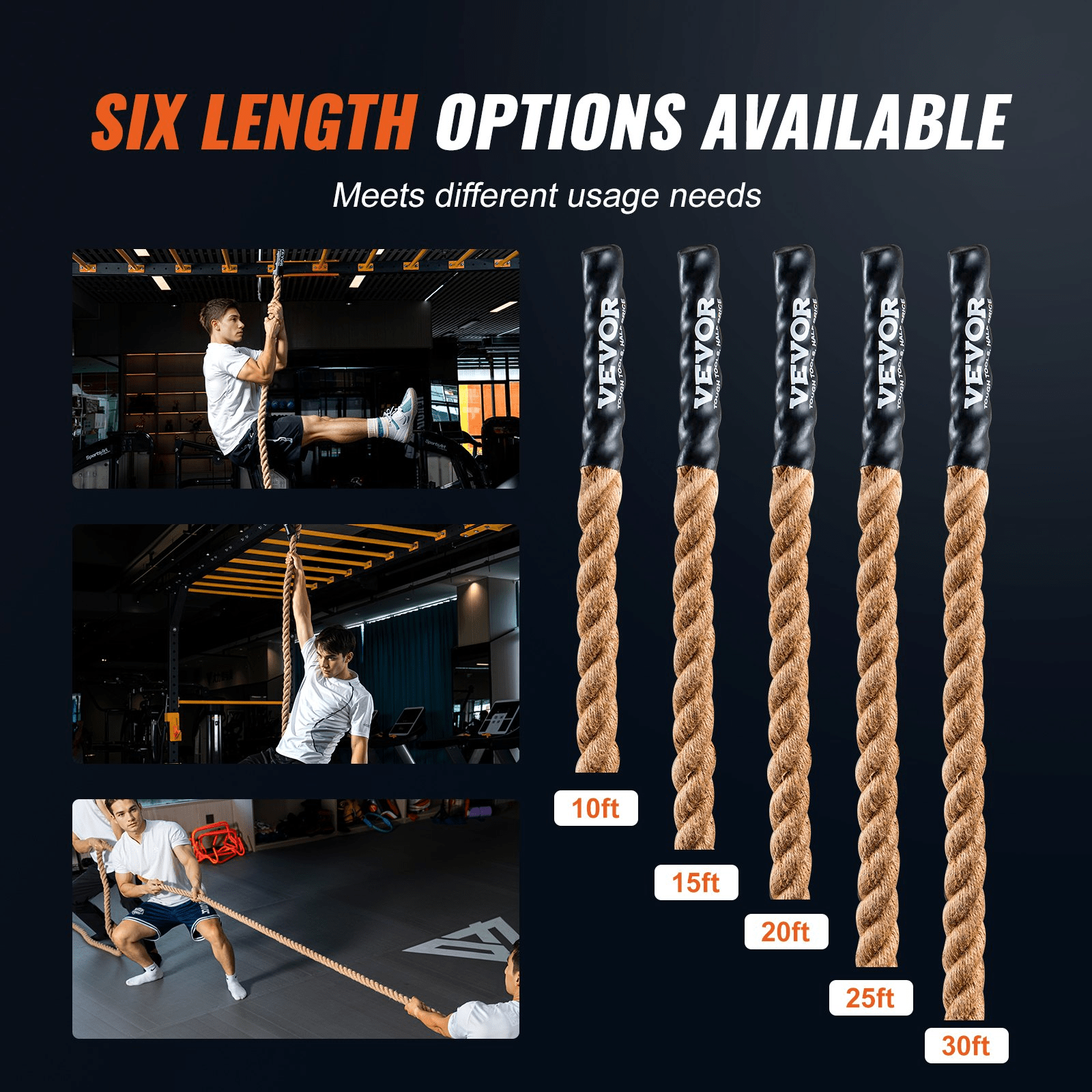 VEVOR 1.5" x 20FT Gym Climbing Rope | Fitness & Strength Training - GNS Beauty & Personal Care