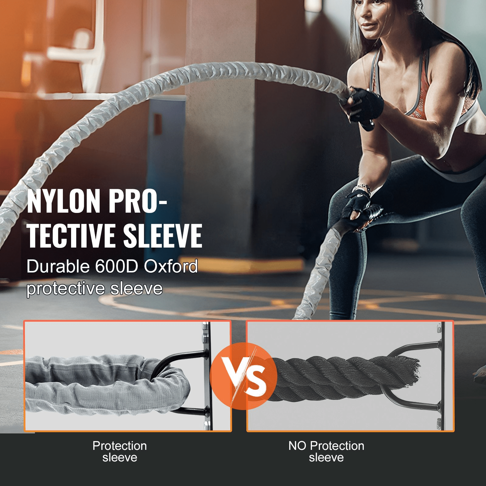 VEVOR 1.5" x 30FT Battle Rope – Intense Strength Training & Full - Body Conditioning - GNS Beauty & Personal Care