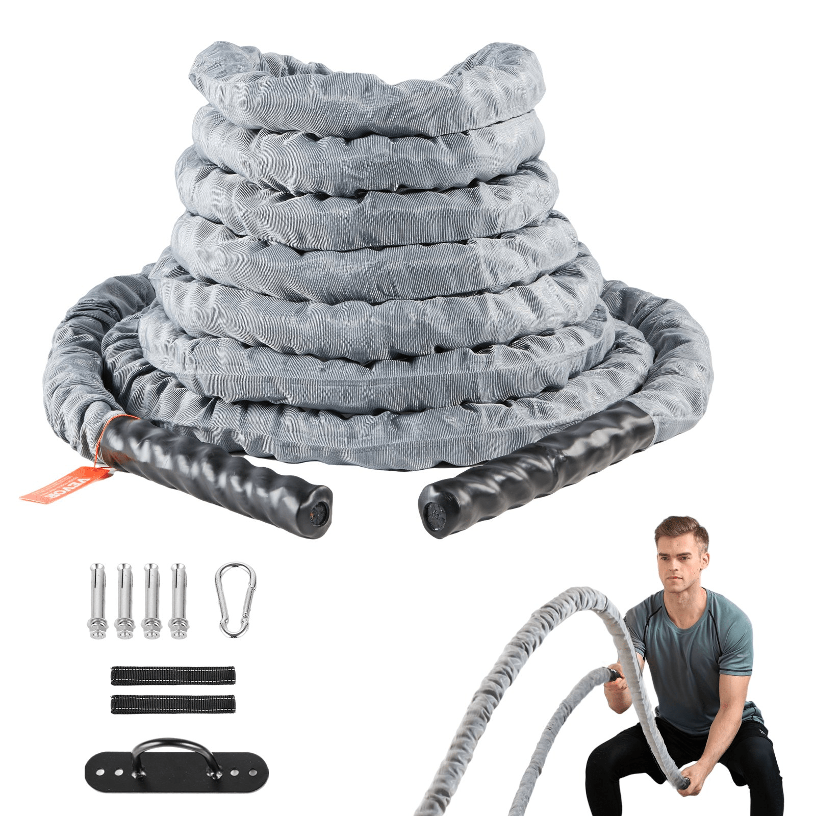 VEVOR 1.5" x 30FT Battle Rope – Intense Strength Training & Full - Body Conditioning - GNS Beauty & Personal Care