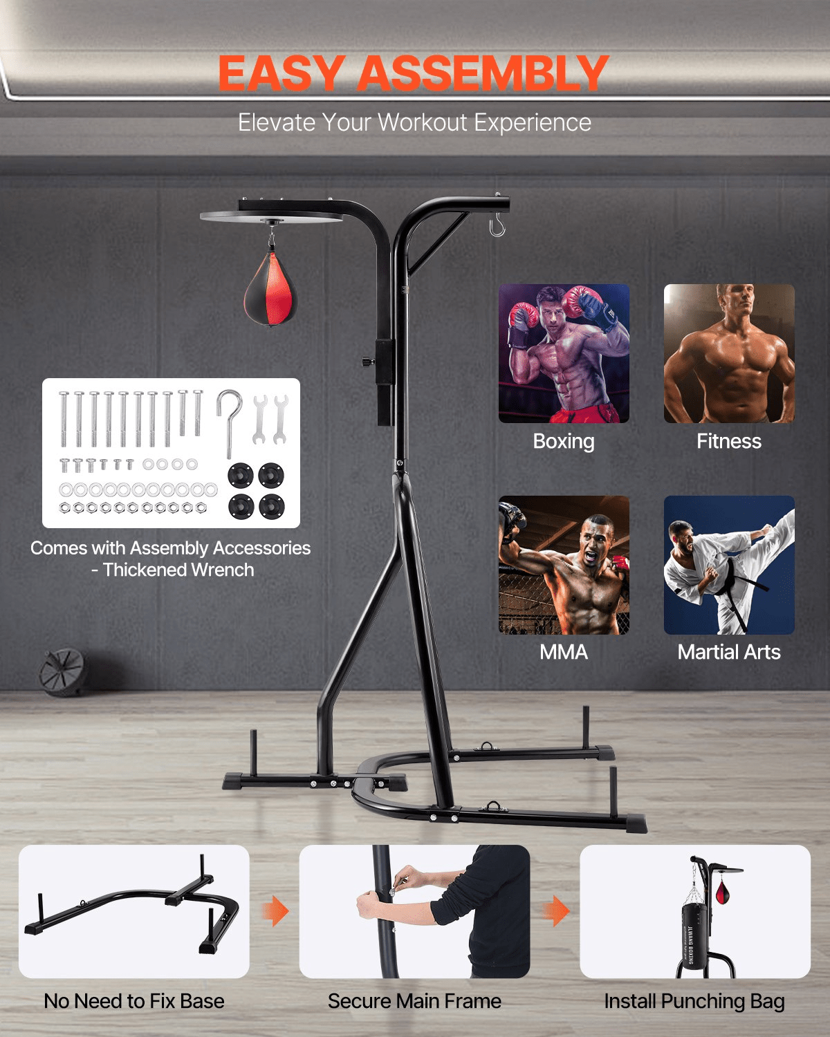 VEVOR 2 - in - 1 Heavy Duty Punching Bag Stand | Steel Frame for Home Boxing & Fitness - GNS Beauty & Personal Care