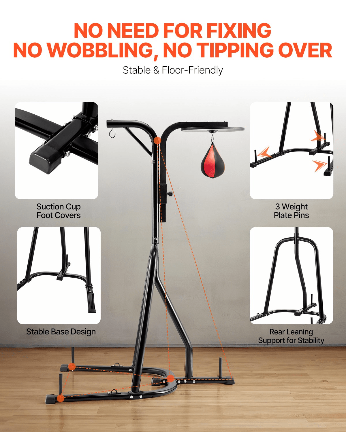 VEVOR 2 - in - 1 Heavy Duty Punching Bag Stand | Steel Frame for Home Boxing & Fitness - GNS Beauty & Personal Care