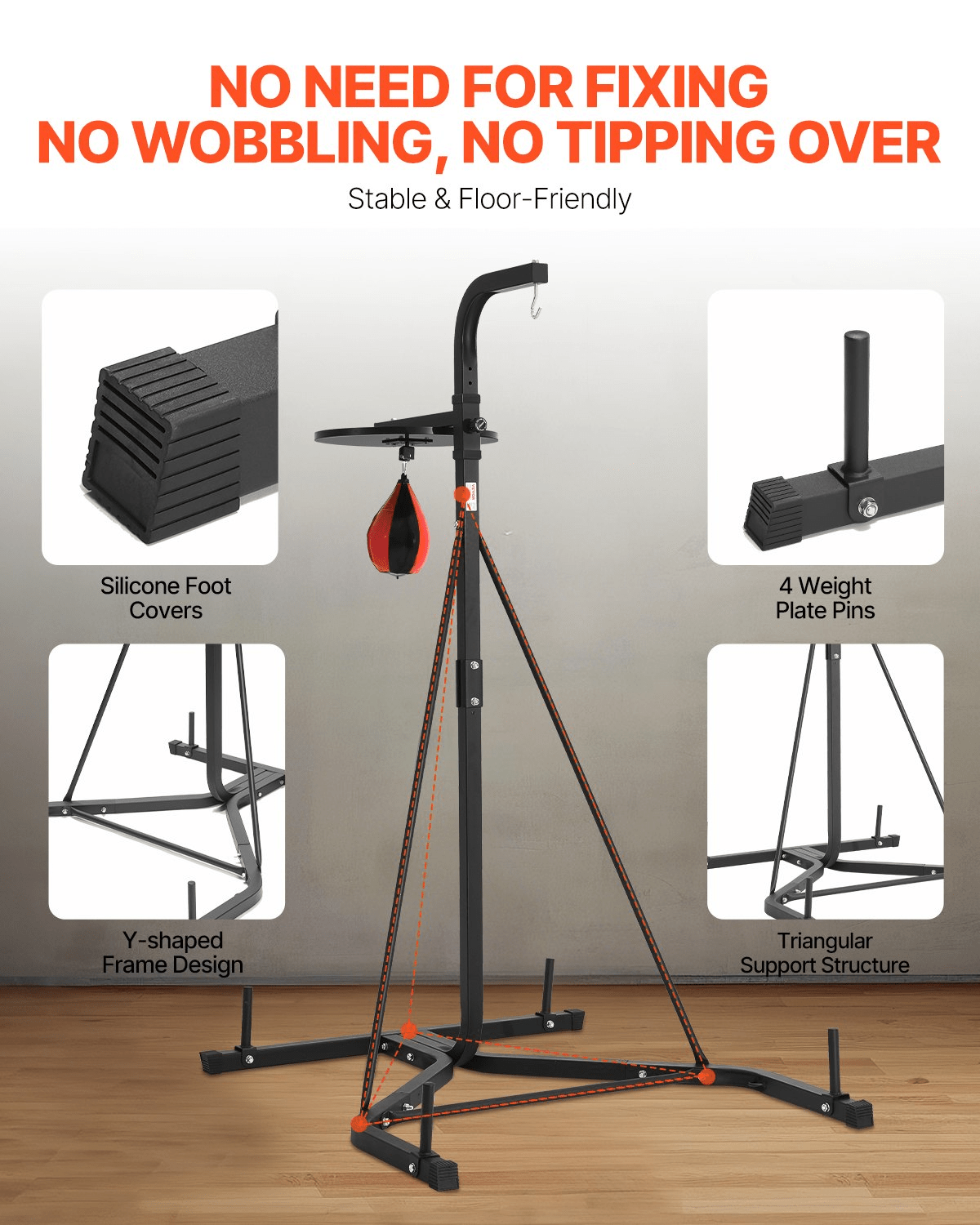VEVOR 2 - in - 1 Heavy Duty Punching Bag Stand | Steel Frame for Home Boxing & Fitness - GNS Beauty & Personal Care