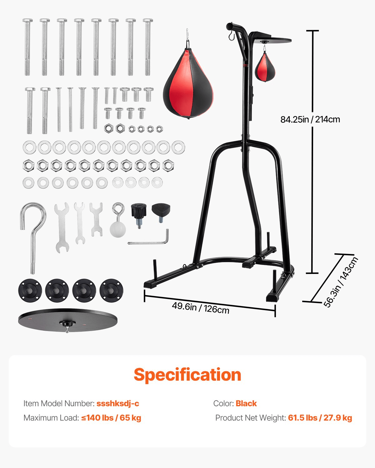 VEVOR 2 - in - 1 Heavy Duty Punching Bag Stand | Steel Frame for Home Boxing & Fitness - GNS Beauty & Personal Care