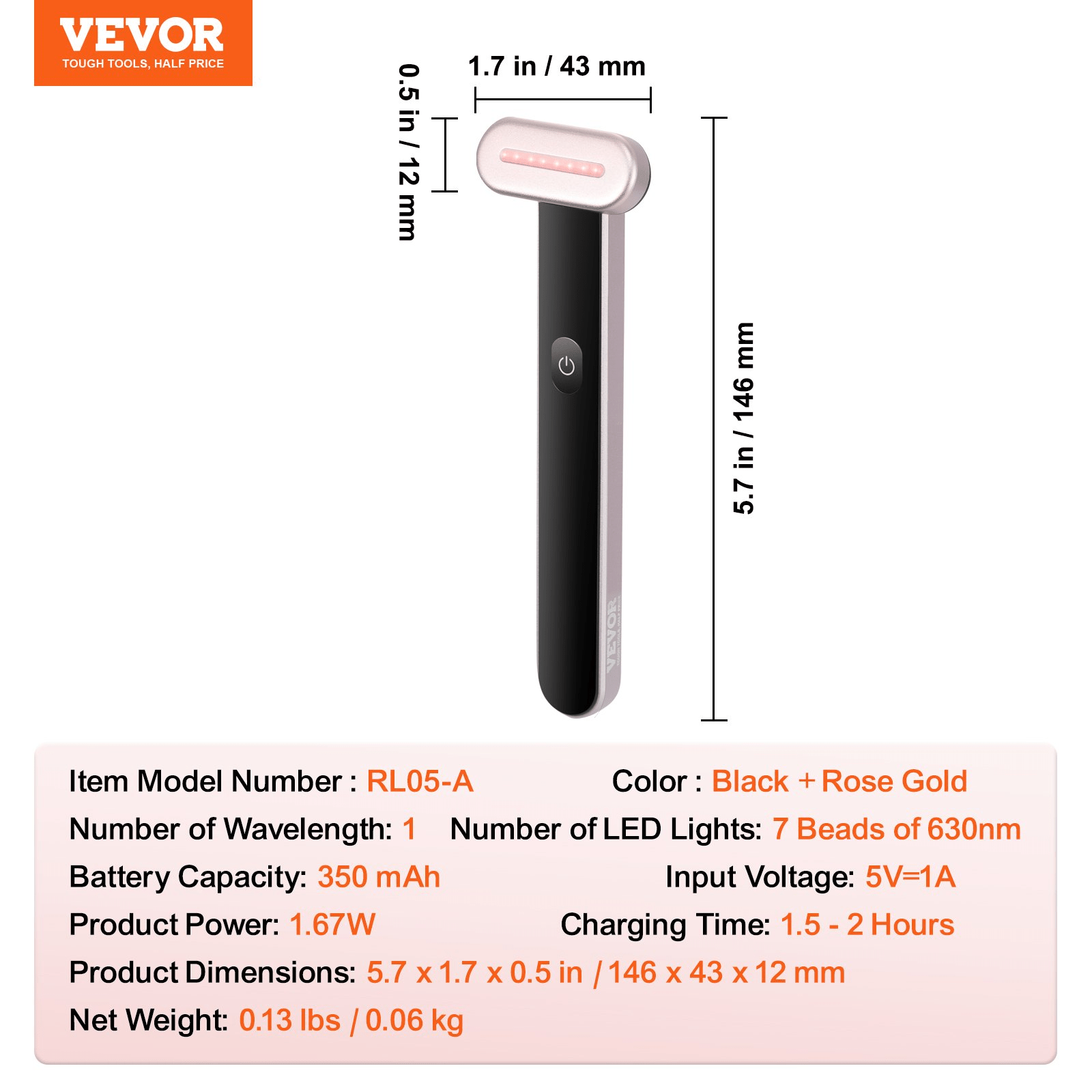 VEVOR 3 - in - 1 LED Red Light Therapy Wand with Heating & Vibrating Massage - GNS Beauty & Personal Care