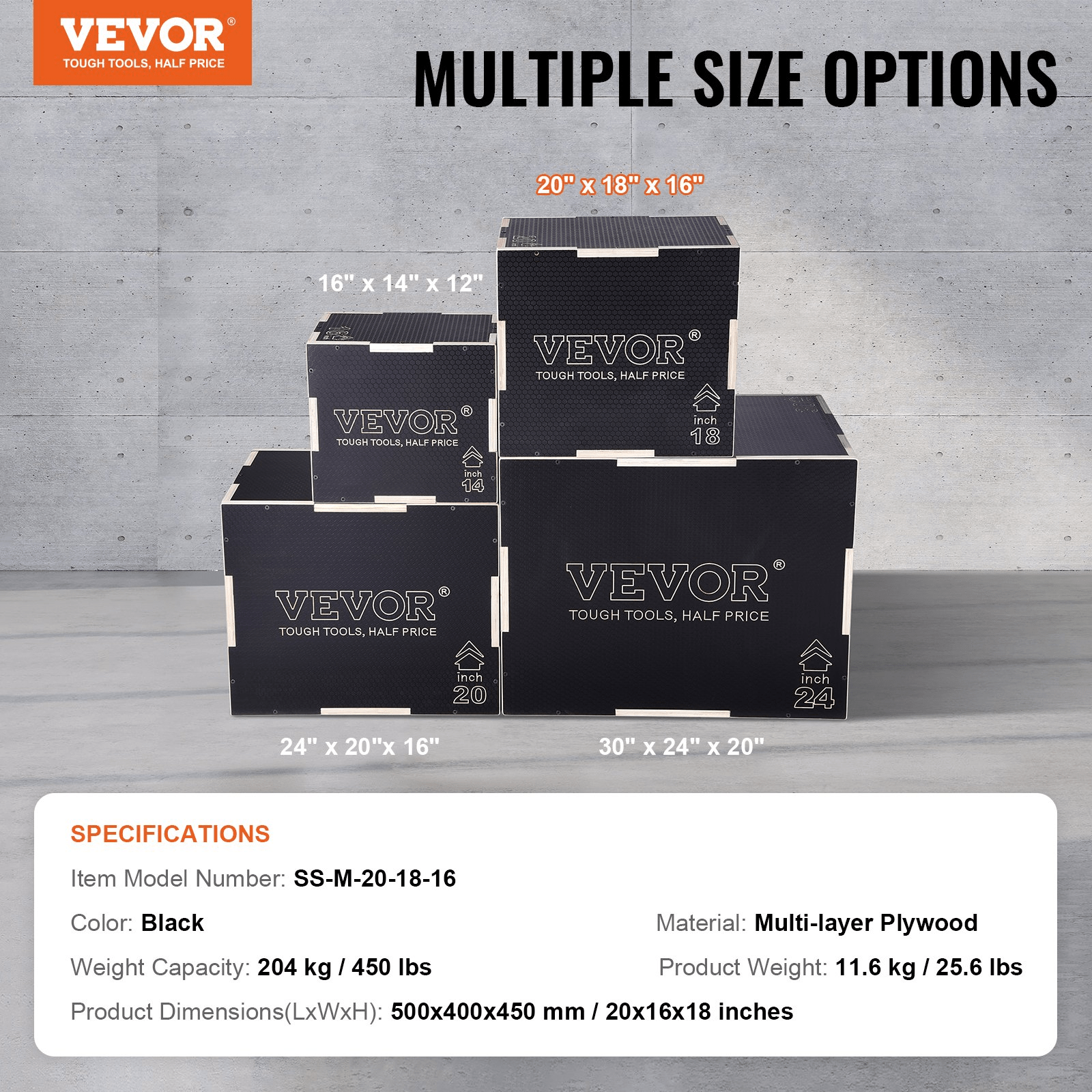 VEVOR 3 - in - 1 Wooden Plyometric Jump Box – Adjustable Training Platform for Strength & Agility - GNS Beauty & Personal Care