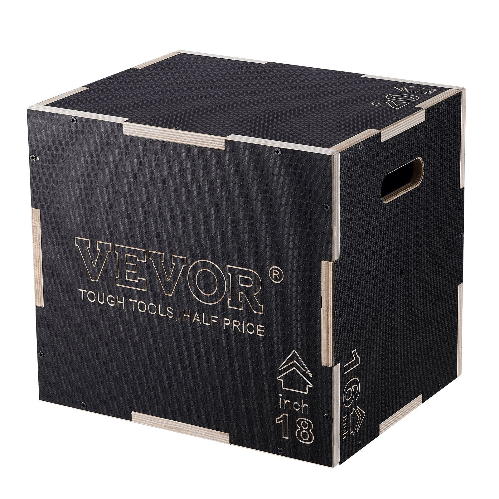 VEVOR 3 - in - 1 Wooden Plyometric Jump Box – Adjustable Training Platform for Strength & Agility - GNS Beauty & Personal Care