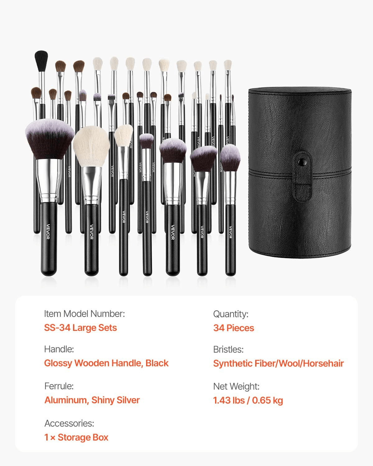 🖌️ VEVOR 34 - Piece Makeup Brush Set – Luxe Precision for Every Look - GNS Beauty & Personal Care