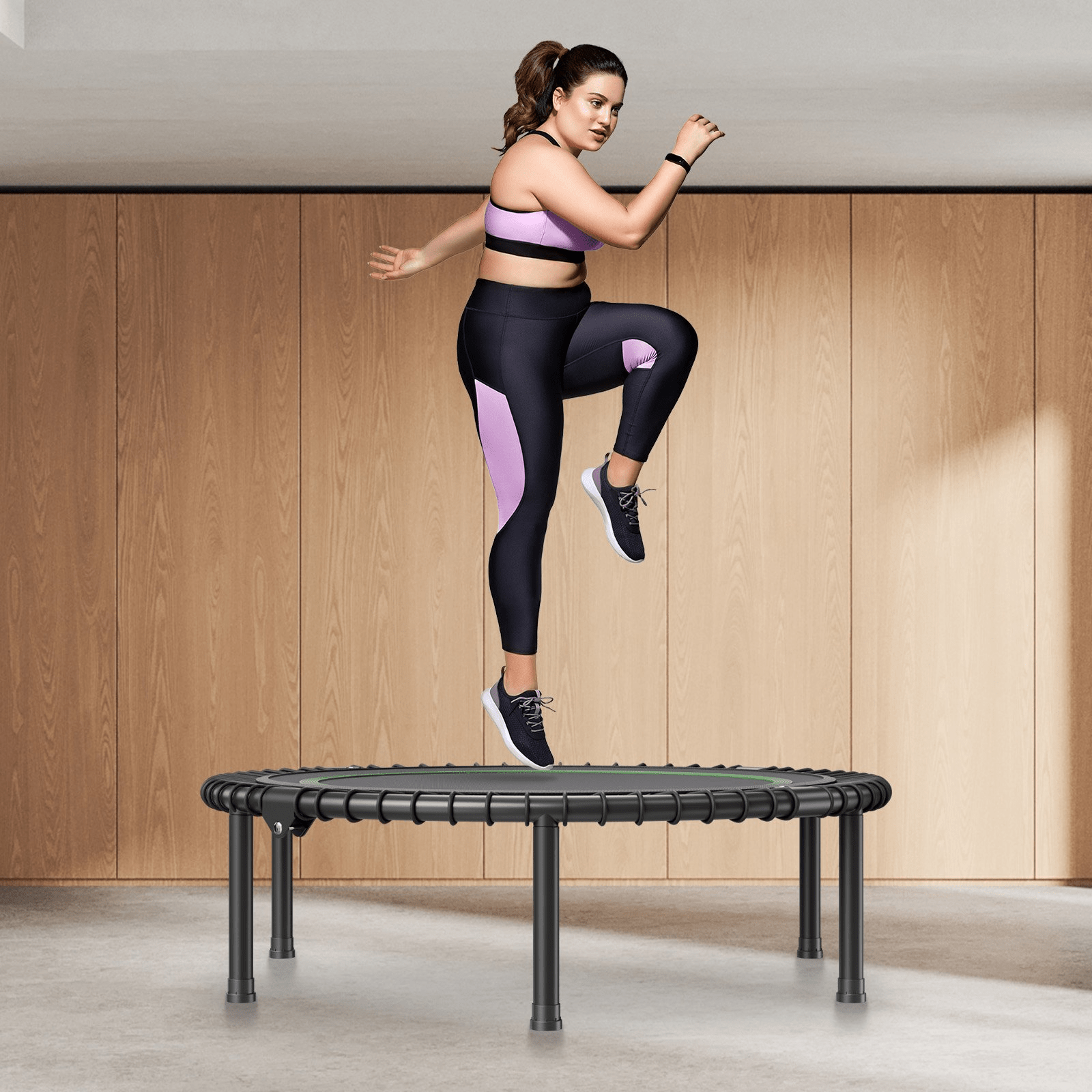 VEVOR 40" Foldable Mini Fitness Trampoline Adults Indoor Exercise Rebounder - GNS Beauty & Personal Care