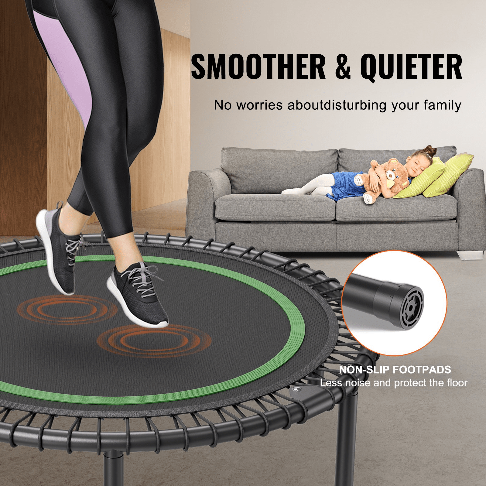VEVOR 40" Foldable Mini Fitness Trampoline – High - Performance Rebounding for Total Fitness - GNS Beauty & Personal Care