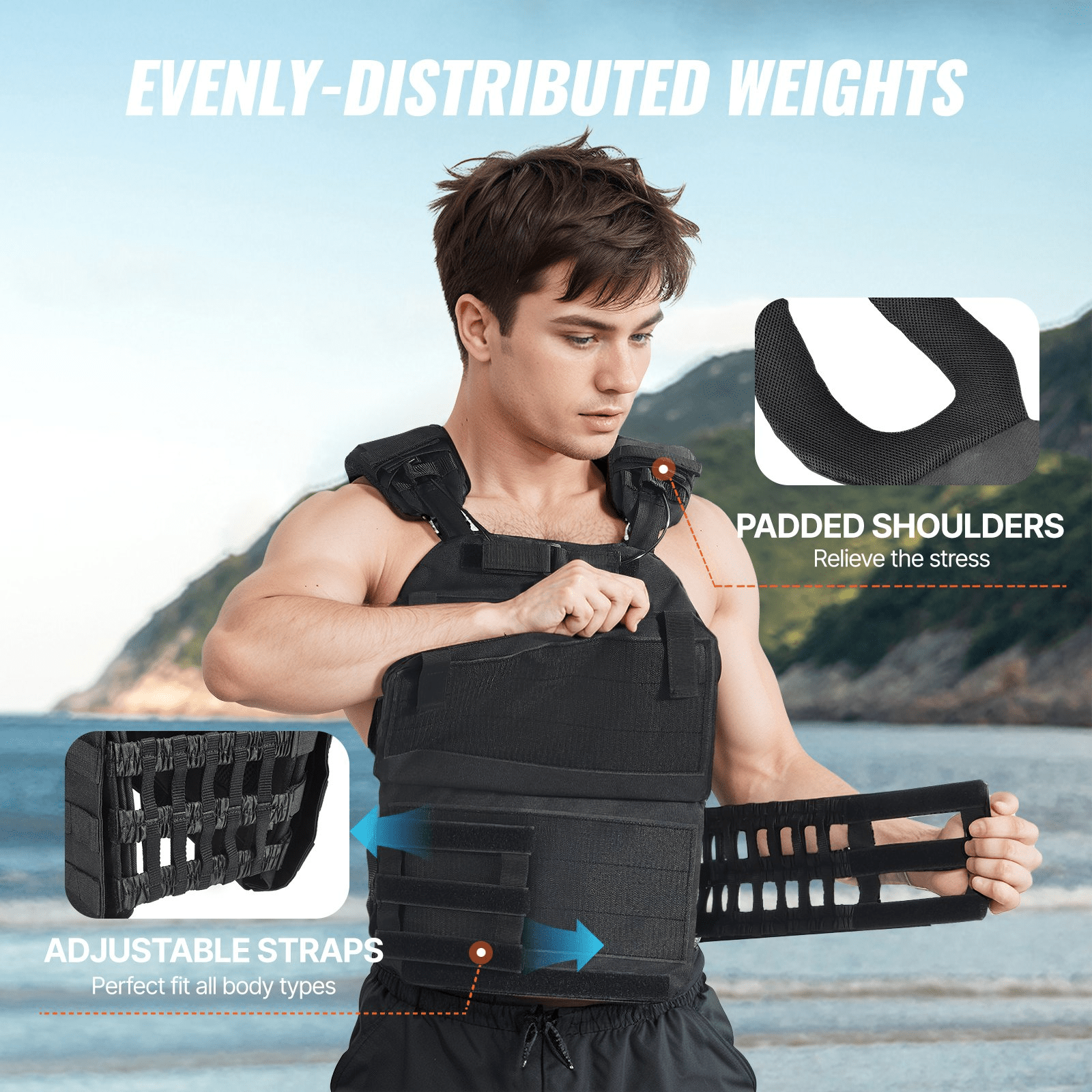 VEVOR 40lb Adjustable Weighted Vest for Men & Women | Strength Training & Running - GNS Beauty & Personal Care