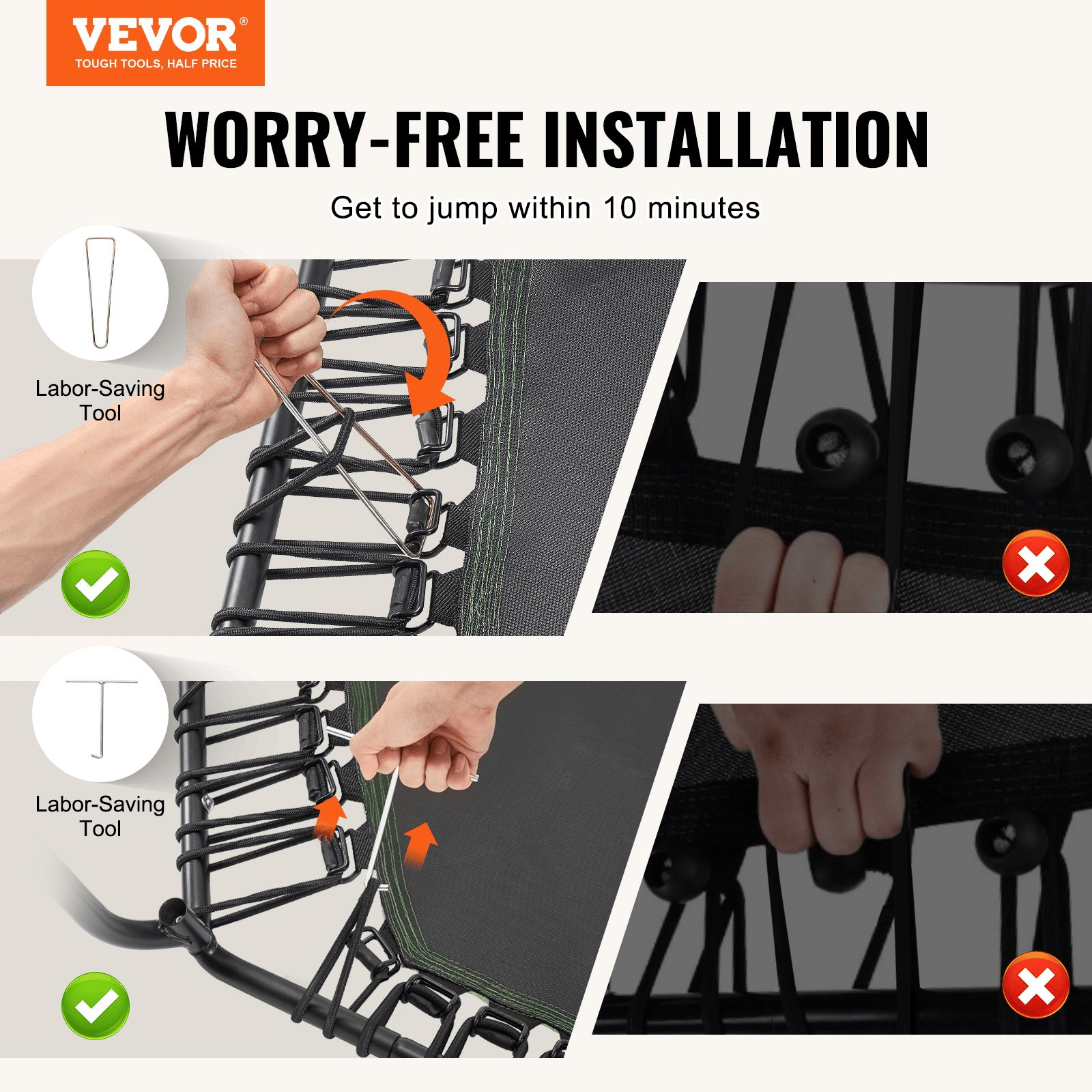 VEVOR 54.5" Mini Fitness Trampoline – High - Performance Rebounder for Cardio & Strength - GNS Beauty & Personal Care