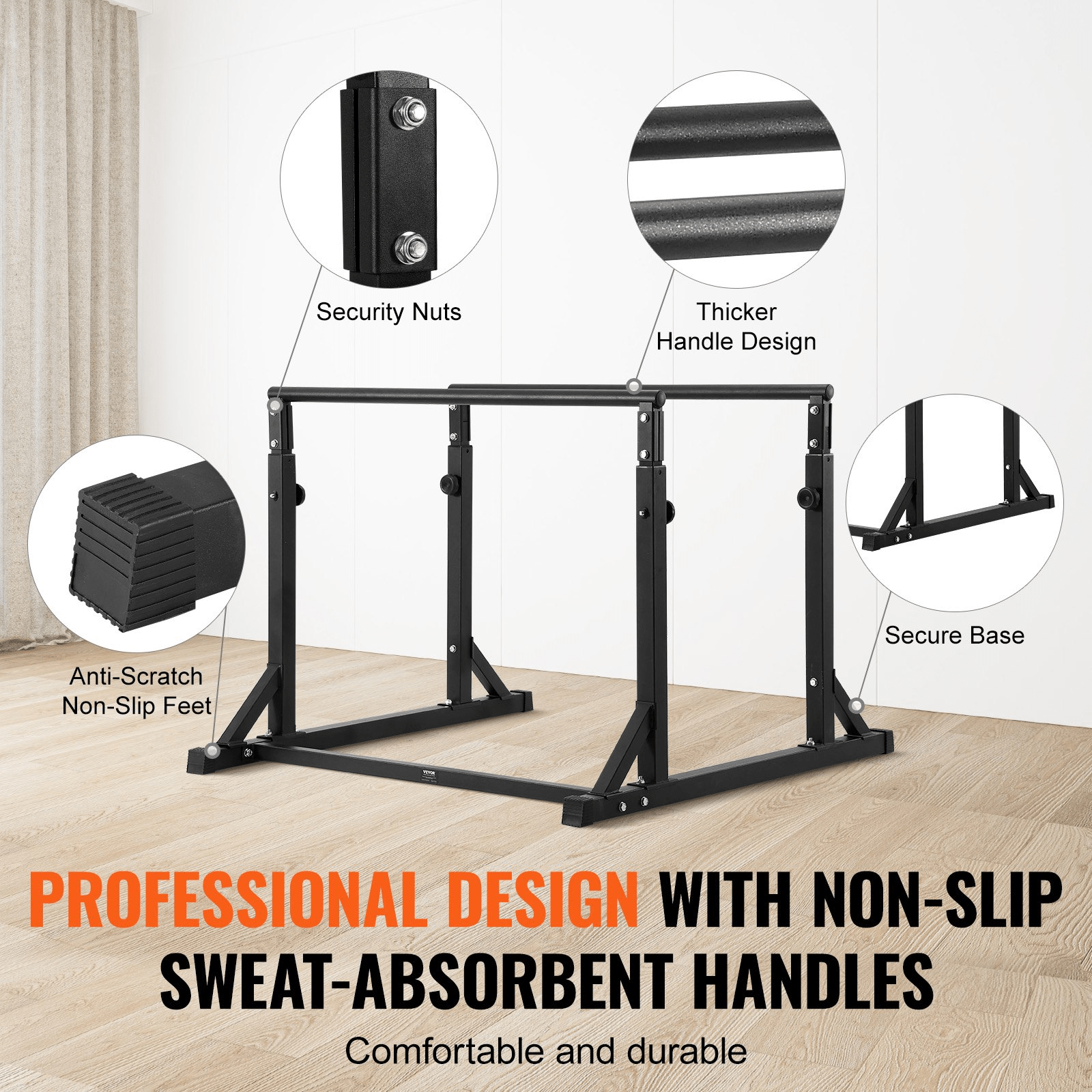 VEVOR 800 lbs Capacity Dip Bar – Heavy - Duty Strength Training Station for Home & Gym - GNS Beauty & Personal Care