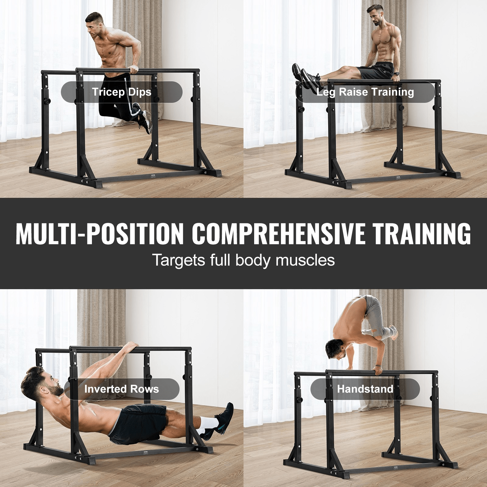 VEVOR 800 lbs Capacity Dip Bar – Heavy - Duty Strength Training Station for Home & Gym - GNS Beauty & Personal Care