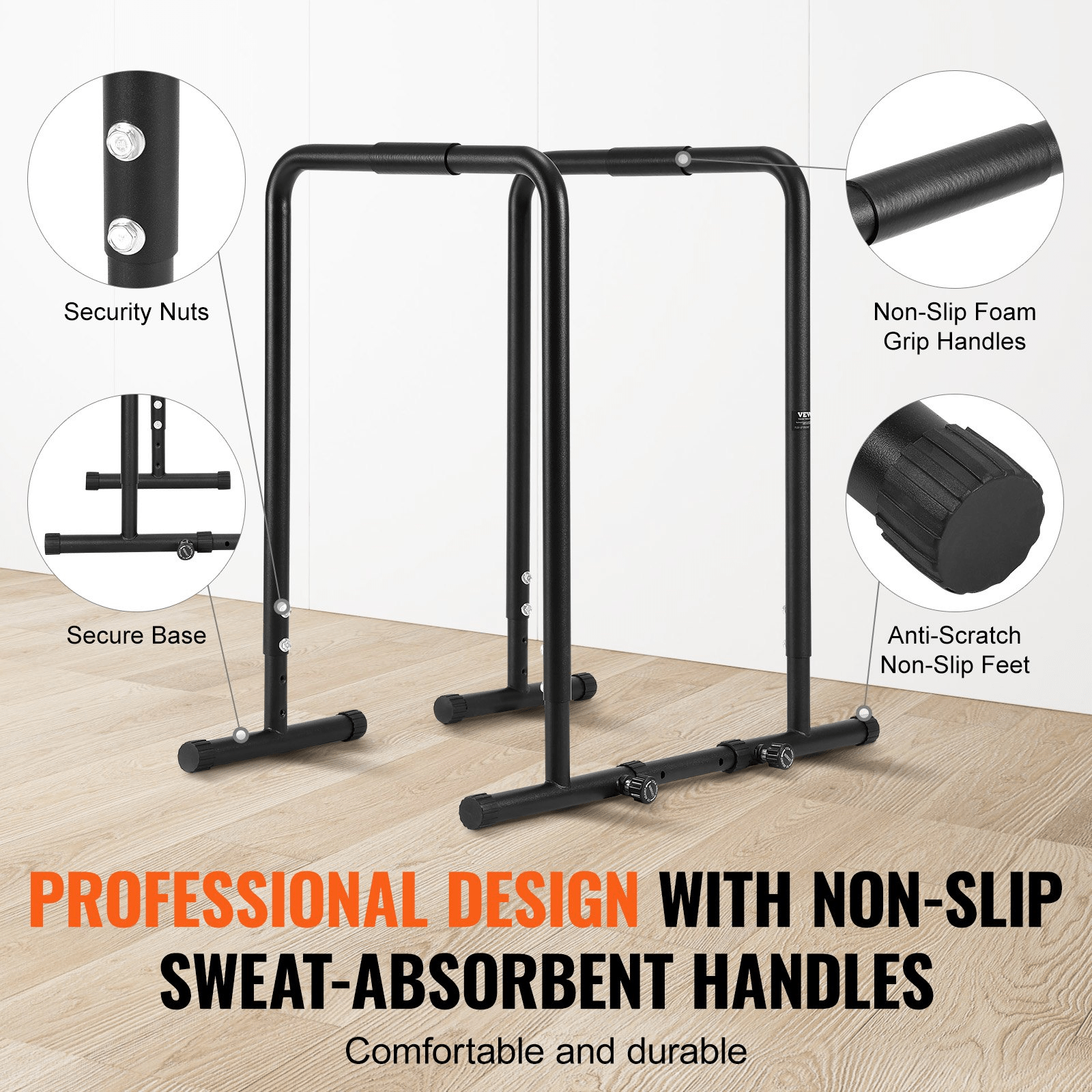 VEVOR Adjustable Dip Bar – Strength Training Station for Home & Gym Workouts - GNS Beauty & Personal Care