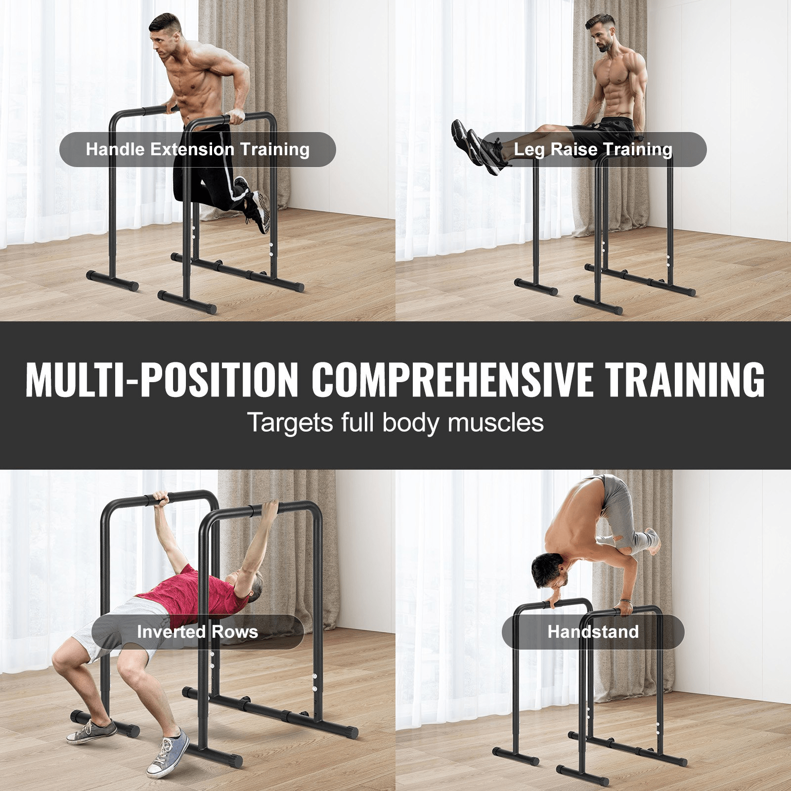 VEVOR Adjustable Dip Bar – Strength Training Station for Home & Gym Workouts - GNS Beauty & Personal Care