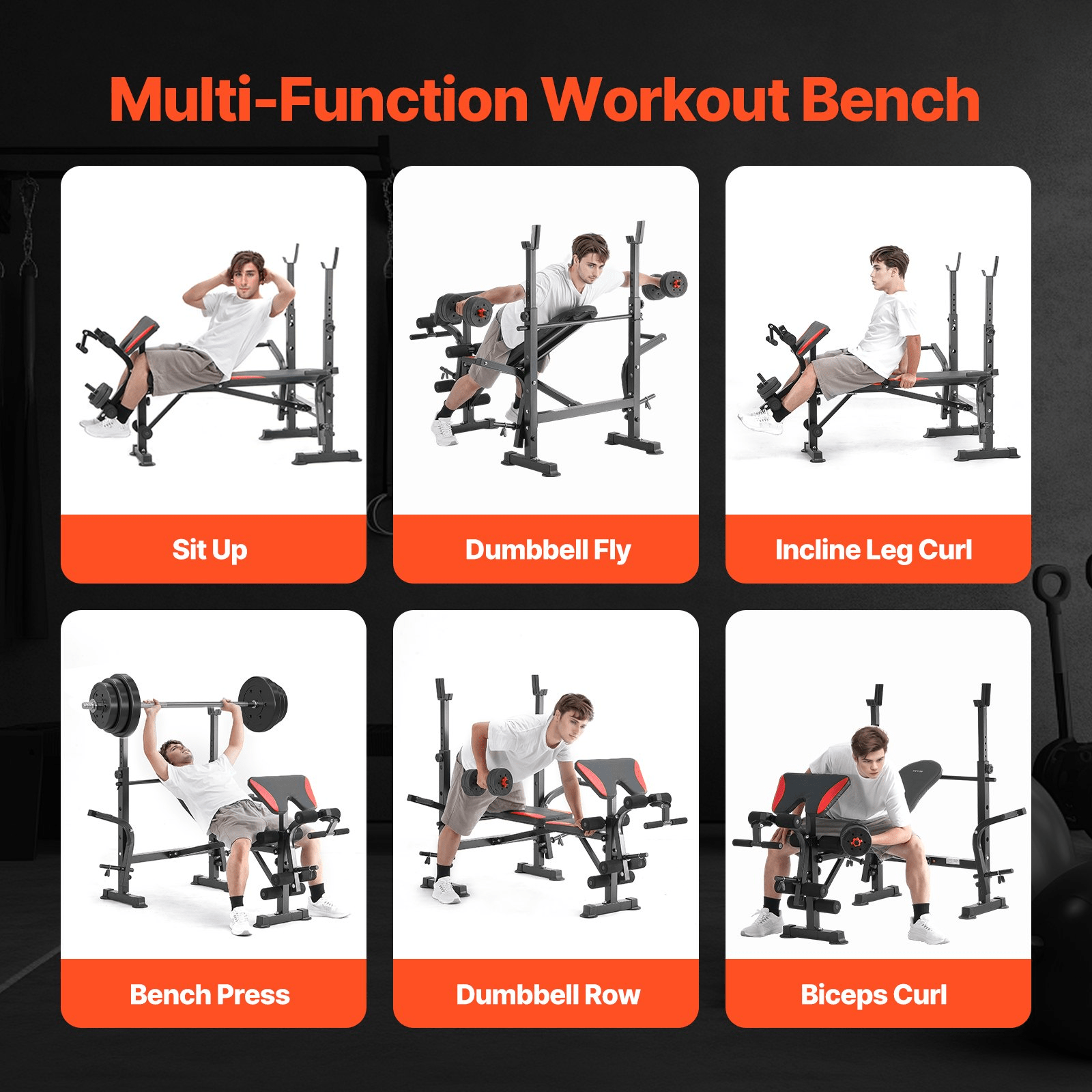 VEVOR Adjustable & Foldable Weight Bench - All - in - One Home Gym Sit - Up Bench - GNS Beauty & Personal Care