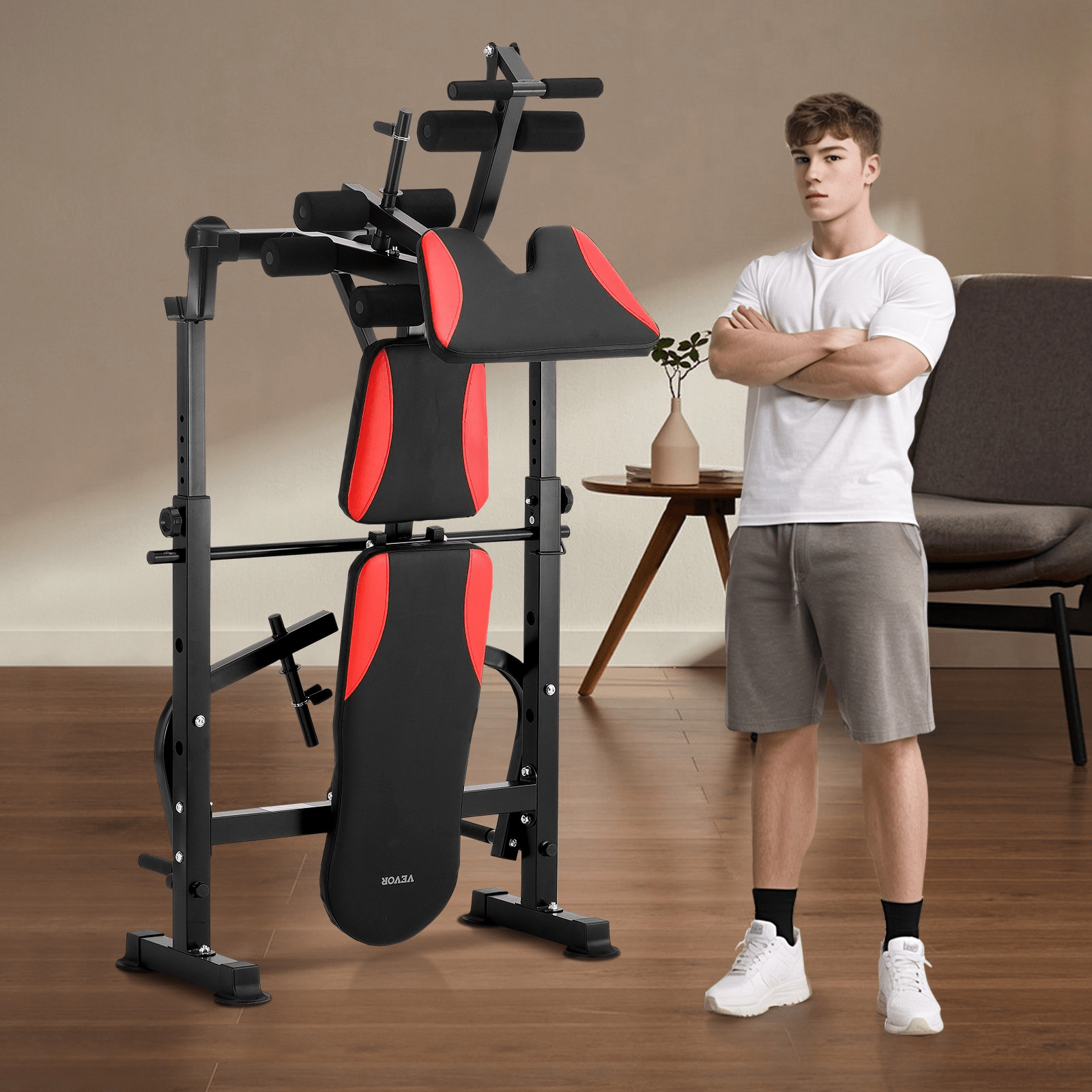 VEVOR Adjustable & Foldable Weight Bench - All - in - One Home Gym Sit - Up Bench - GNS Beauty & Personal Care