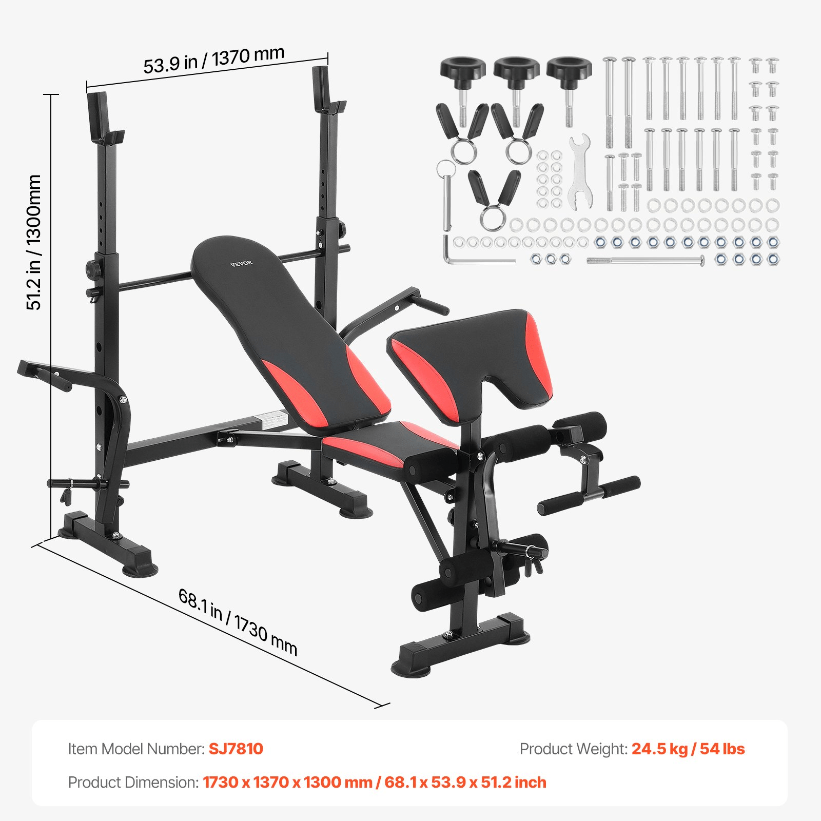 VEVOR Adjustable & Foldable Weight Bench - All - in - One Home Gym Sit - Up Bench - GNS Beauty & Personal Care
