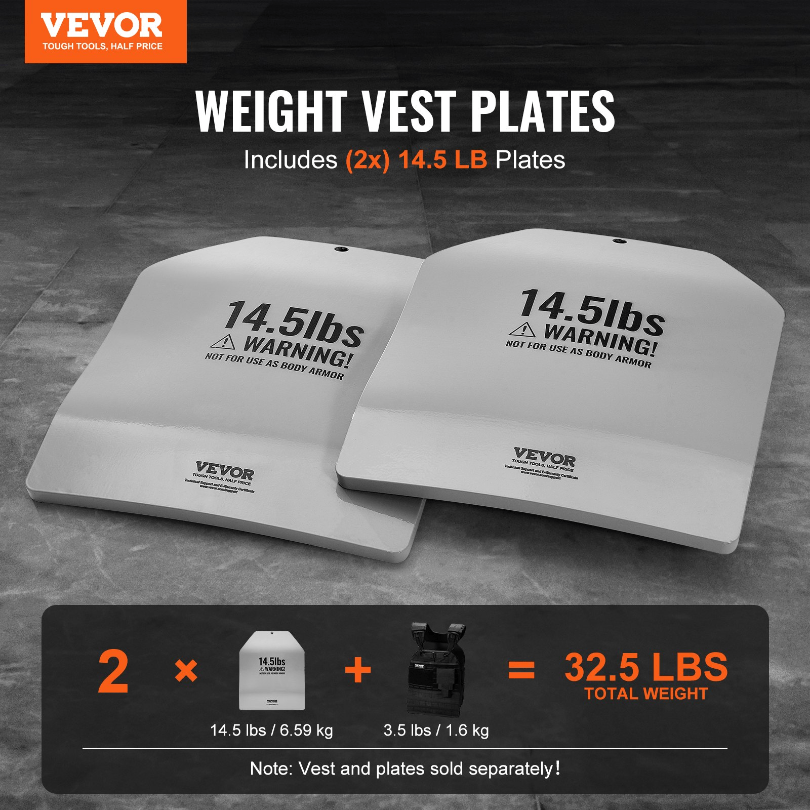 VEVOR Curved Weight Vest Plates - 2x 14.5 LB Plates for Strength Training - GNS Beauty & Personal Care