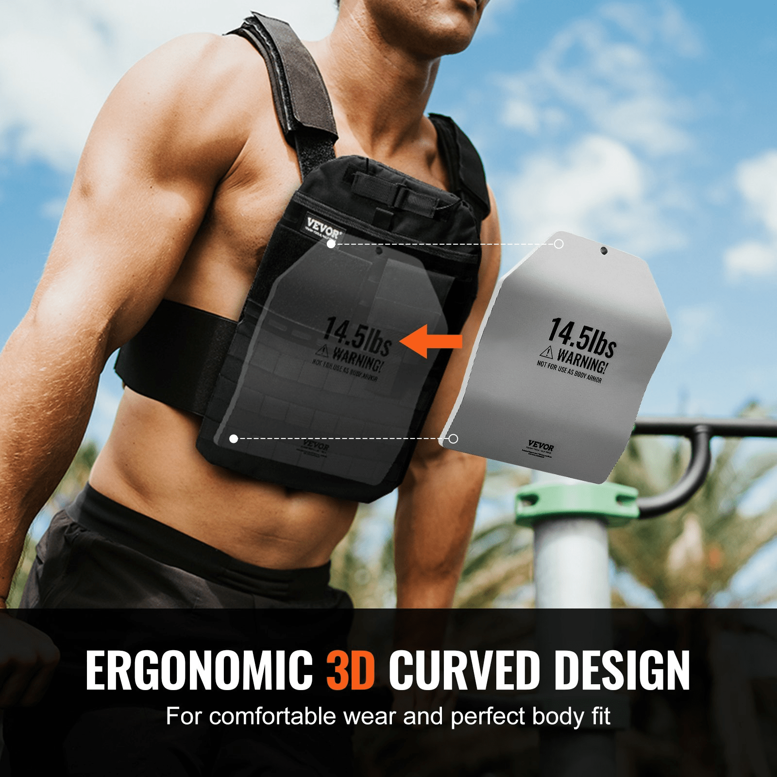 VEVOR Curved Weight Vest Plates - 2x 14.5 LB Plates for Strength Training - GNS Beauty & Personal Care