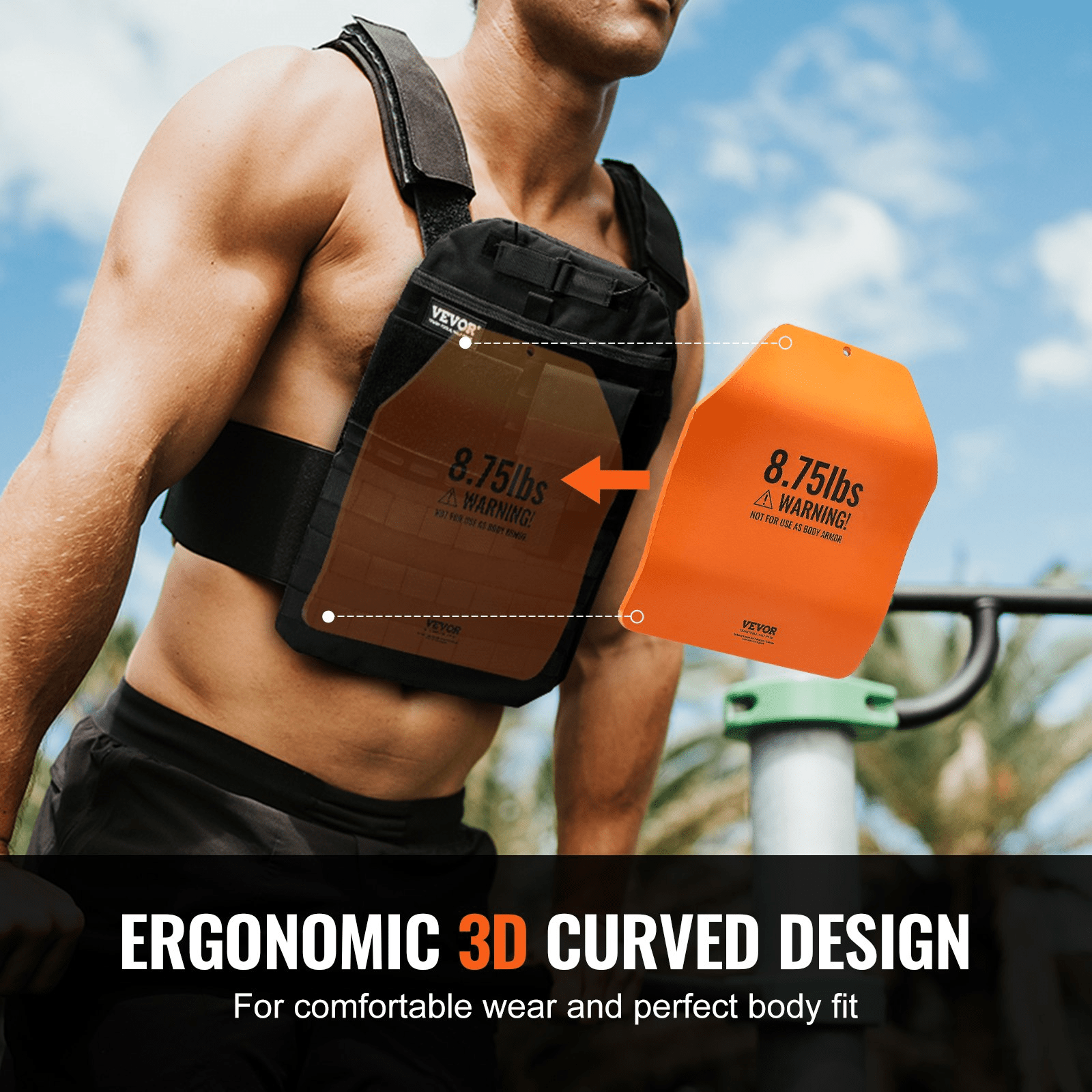 VEVOR Curved Weight Vest Plates - 2x 8.75 LB Plates for Strength Training - GNS Beauty & Personal Care