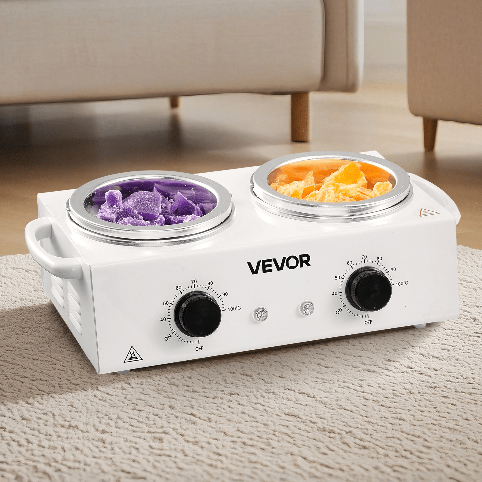 VEVOR Double Wax Warmer 1200ML Professional Dual Wax Heater Pot for Hair Removal - GNS Beauty & Personal Care