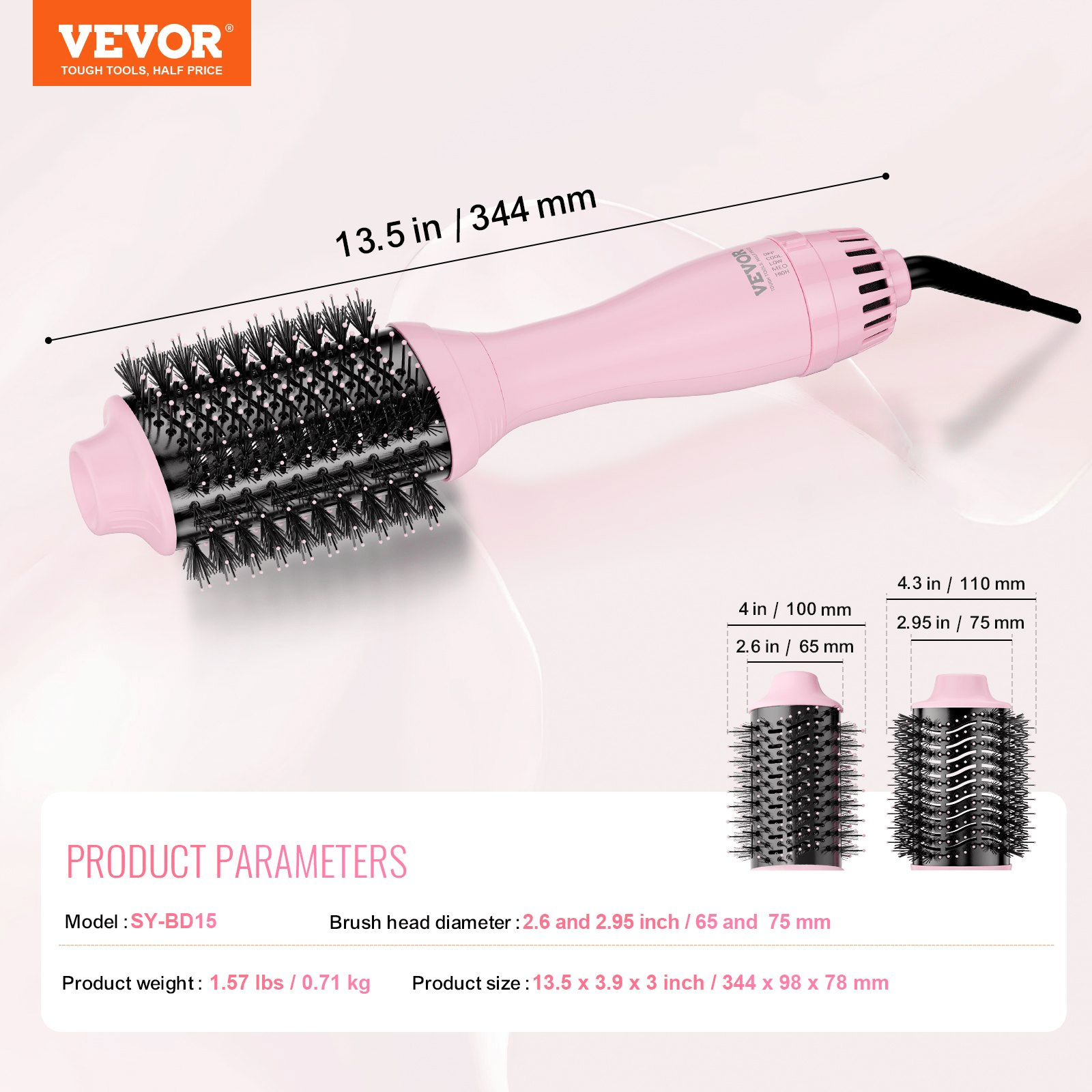 VEVOR Hair Blow Dryer Brush – Salon - Quality Styling Made Simple - GNS Beauty & Personal Care